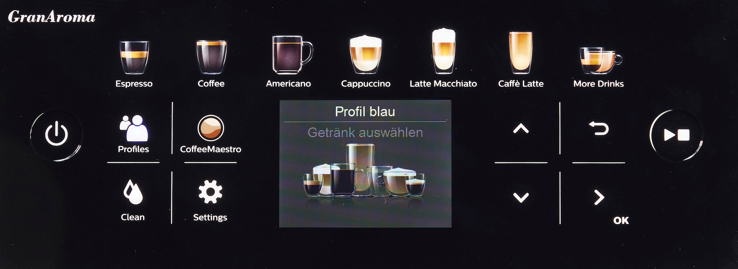 Saeco Kaffeevollautomat »GranAroma SM6580/50« 14 Kaffeespezialitäten, 4 Benutzerprofilen und TFT Display