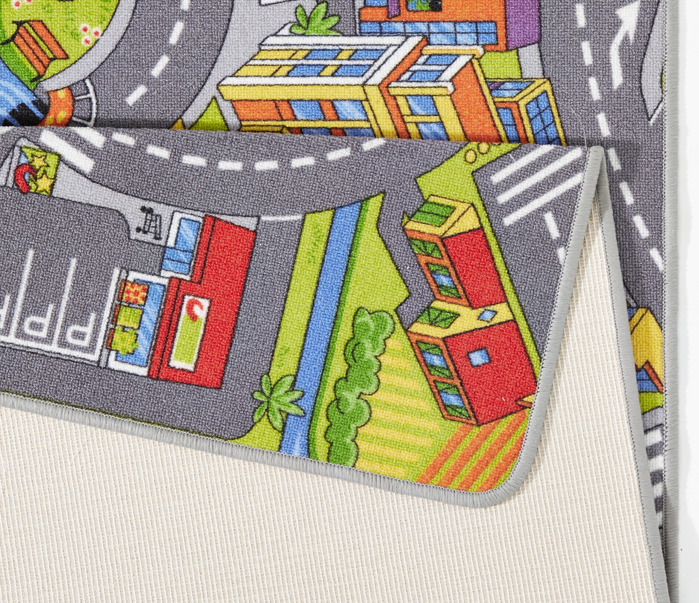 Kinderteppich HANSE HOME "Smart City", bunt (grau, mehrfarbig), B:90cm H:0,65mm L:200cm, Polyamid, Teppiche, Kinderteppich, Kurzflor, Kinderteppich, Rutschfest, Spielteppich, Kinderzimmer 3