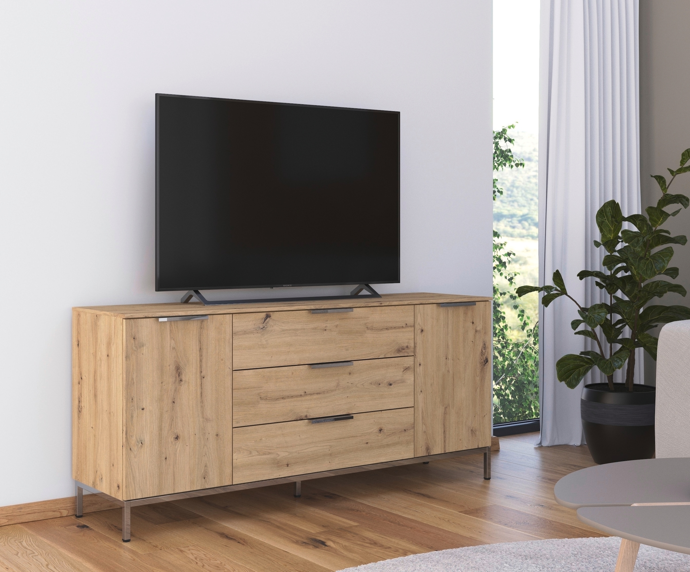 rauch Kombikommode »Kommode Türkommode Sideboard Kombikommode FLIPP«, (Breite 160 cm mit 2 Einlegeböden), 2-türig mit 3 Schubladen und Soft-Close-Funktion