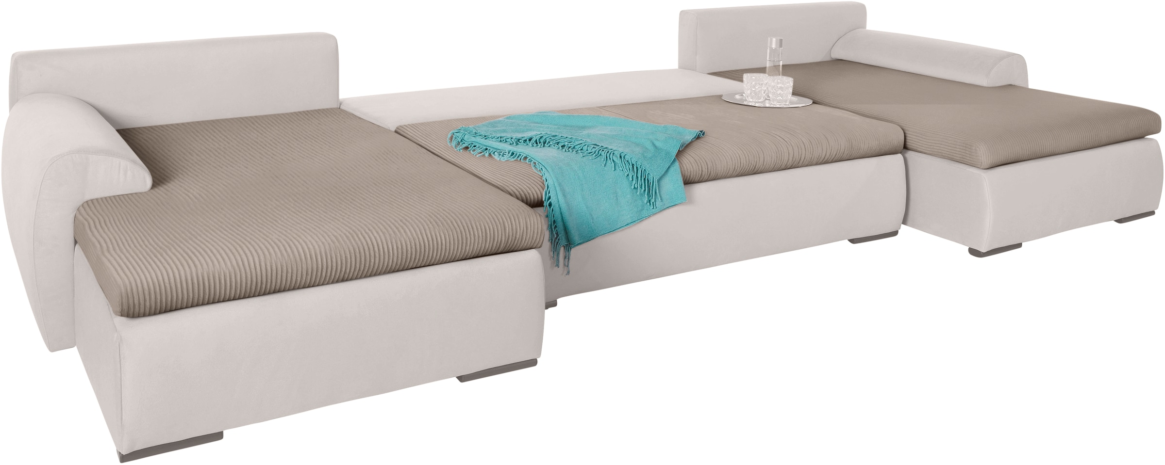 Home affaire Wohnlandschaft »Win U-Form«, wahlweise mit Bettfunktion und Bettkasten