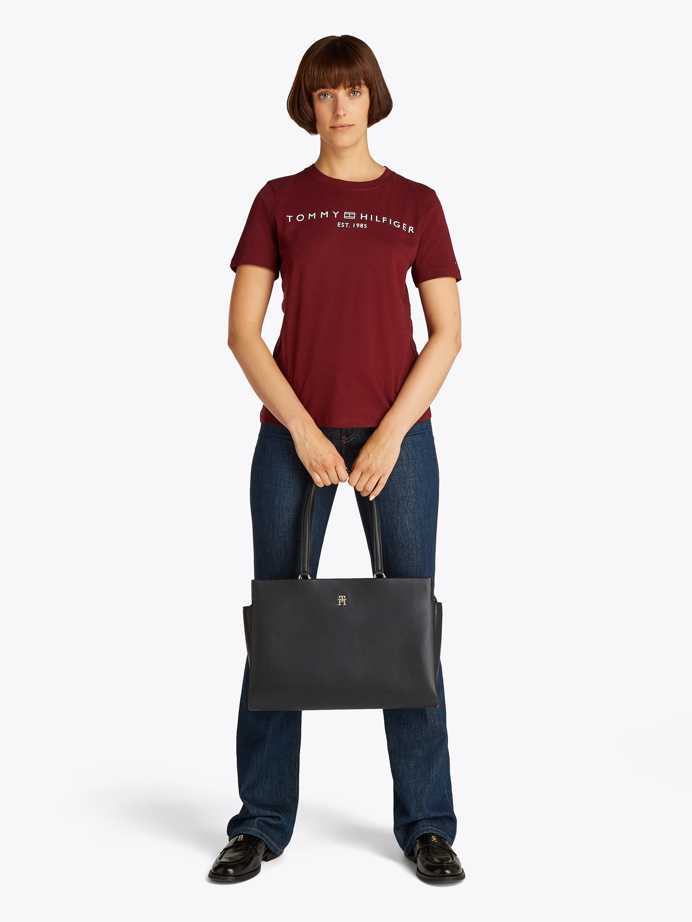 Tommy Hilfiger Tragetasche »TH LEGACY TOTE«, Damen Henkeltasche, Umhängetasche, Shopper mit TH-Logo