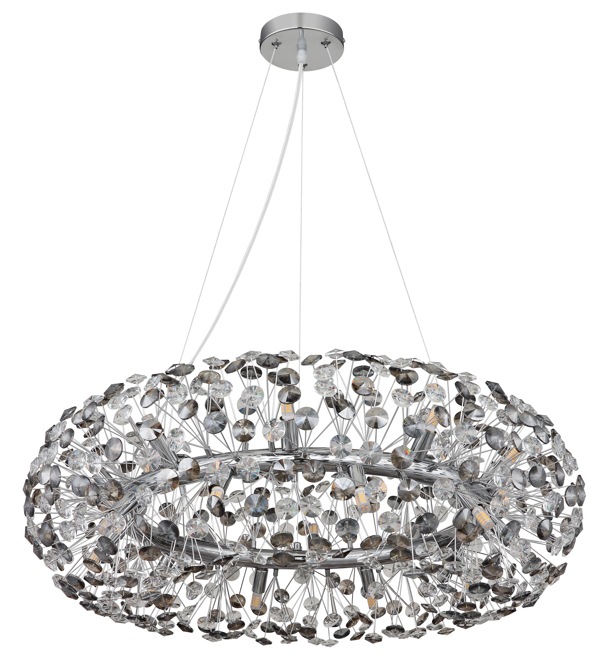 GLOBO LIGHTING Hängeleuchte »KATRINA« G9 1 Stk. Warmweiß Verchromter Luster mit K9 Kristallen, Höhe kürzbar, 20 G9 LED