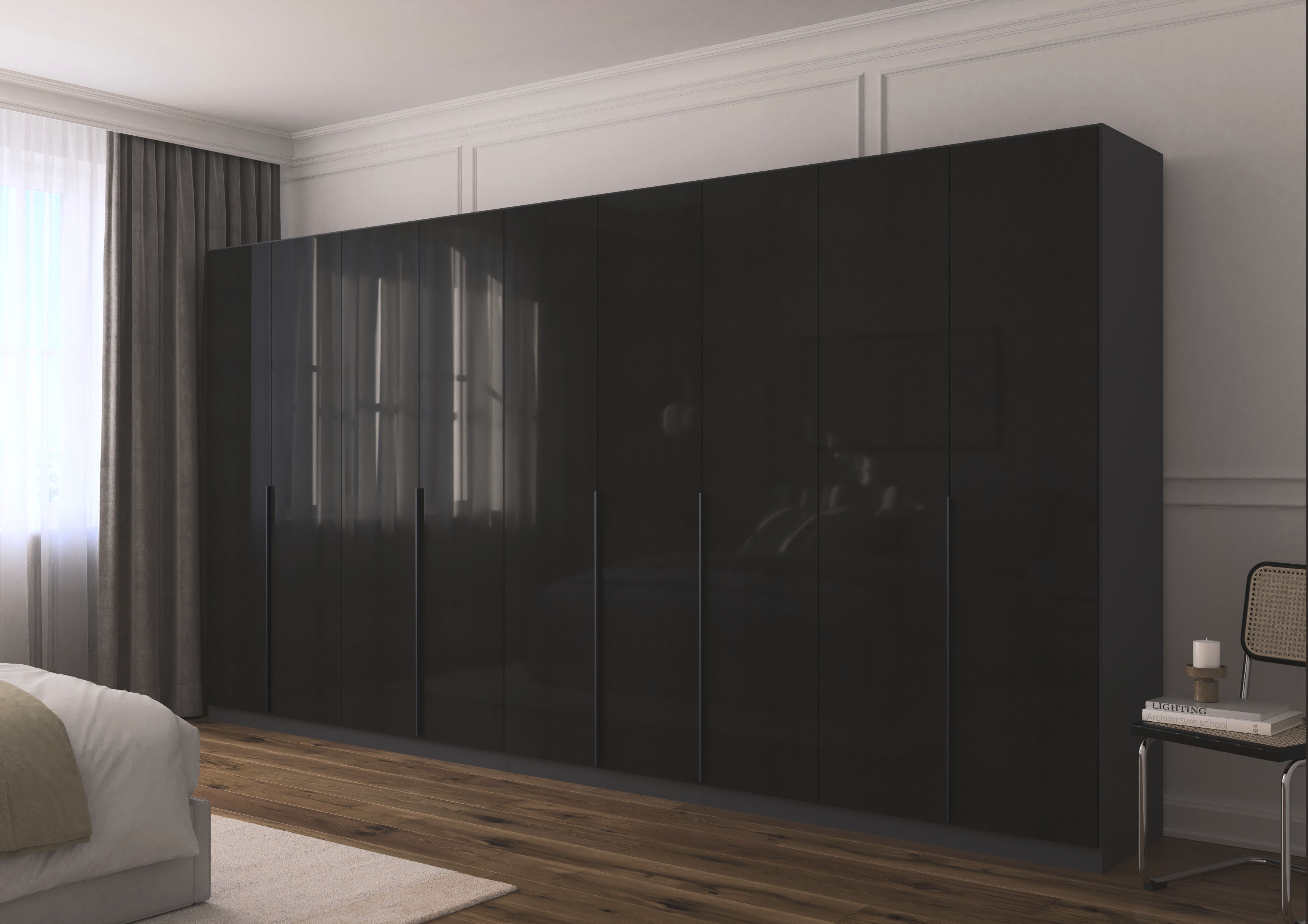 OTTO home Drehtürenschrank "AGORDO" in zwei Griff-Farben, Breiten 91-405 cm, Dekor- oder Hochglanzfront, in 8 Breiten & 2 Höhen, MADE IN GERMANY