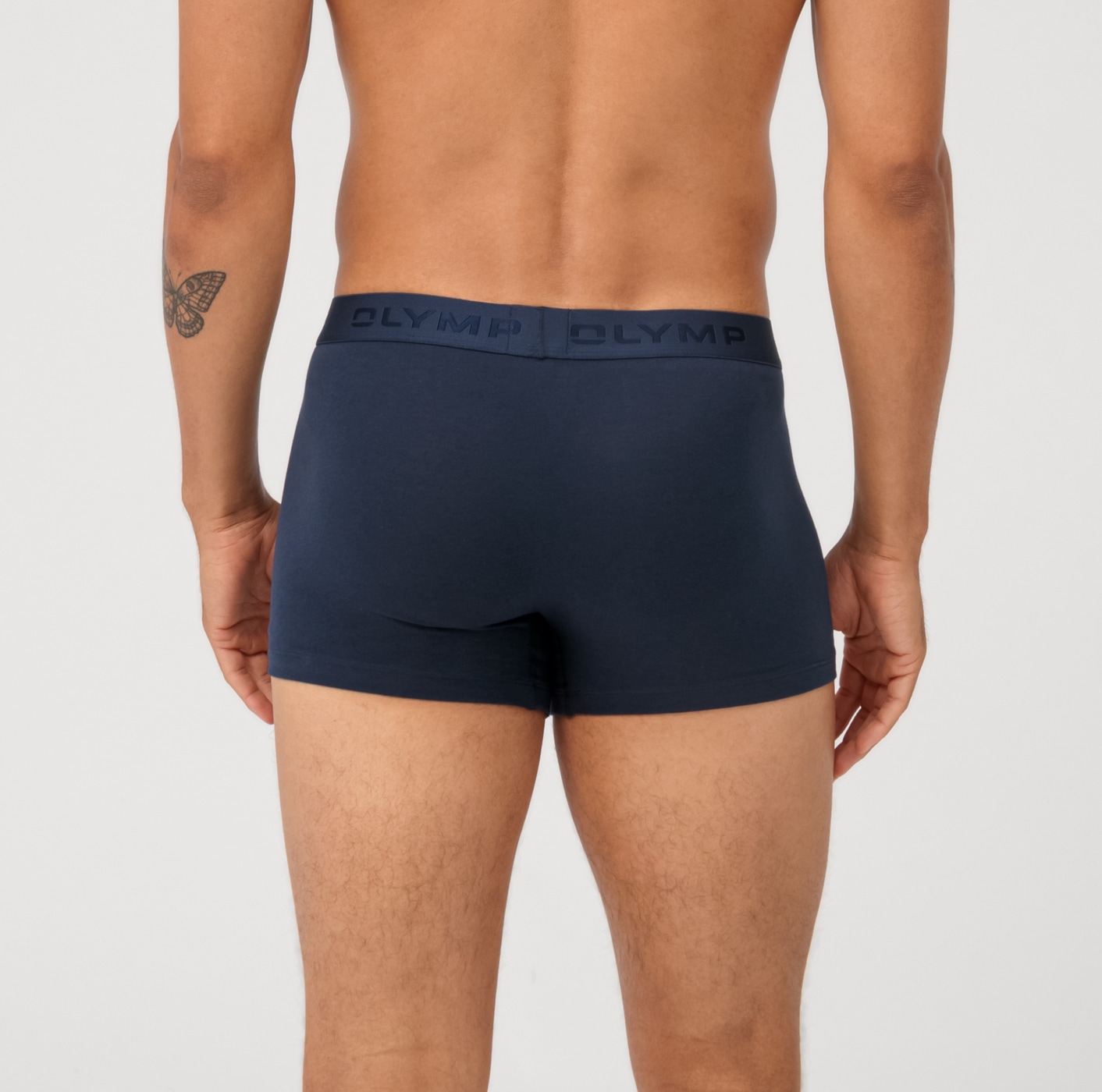 OLYMP Boxershorts, (Packung, 3 St., 3er), mit Ton-in-Ton Markenlogo