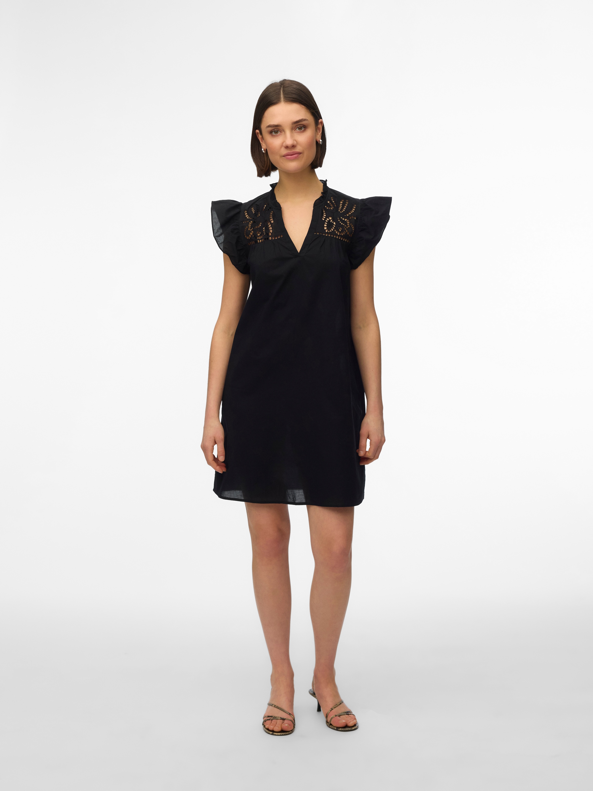 Vero Moda Minikleid »VMLINE SS SHORT DRESS WVN NOOS« Baumwolle