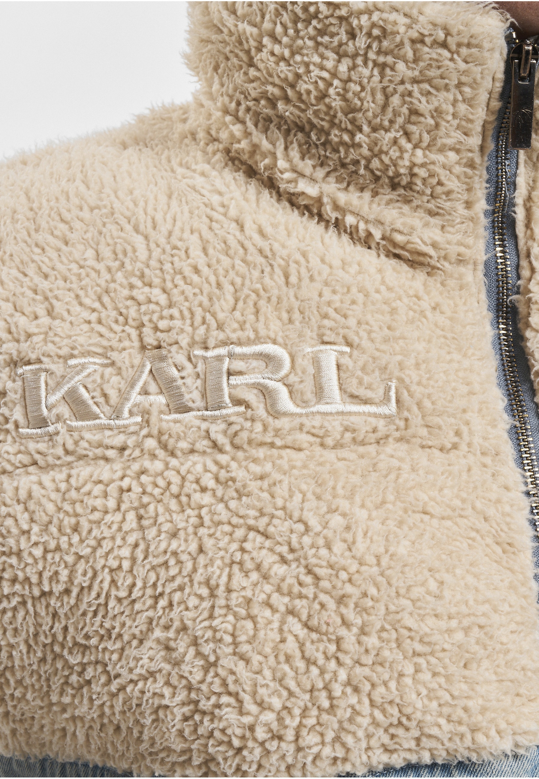Karl Kani Winterjacke »Karl Kani Herren KM234-036-1 KK Retro Denim Teddy Puffer Jacket« 1 Stk. tlg. ohne Kapuze