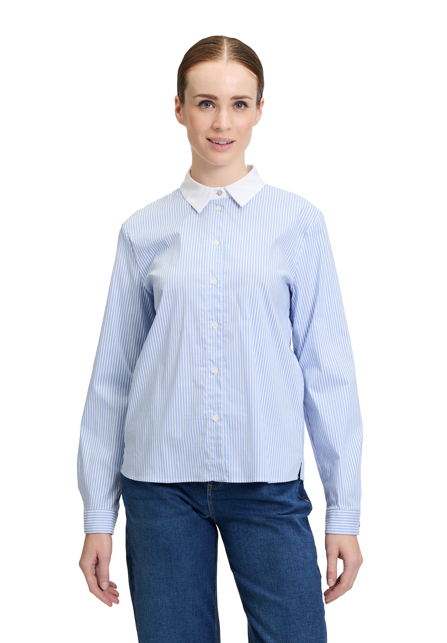 Cartoon Klassische Bluse "Damen Streifenbluse mit Strass" günstig online kaufen