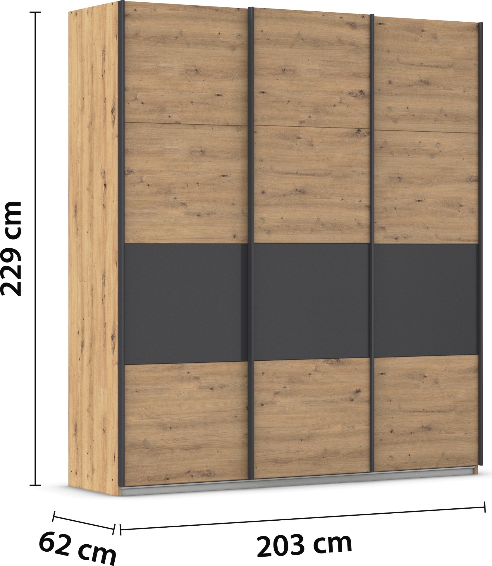 rauch Schwebetürenschrank »Schwebetürenschrank Kleiderschrank Schrank Garderobe CORTONA«, inkl. Inneneinteilung, 2 Stoffboxen und zusätzlichen Einlegeböden
