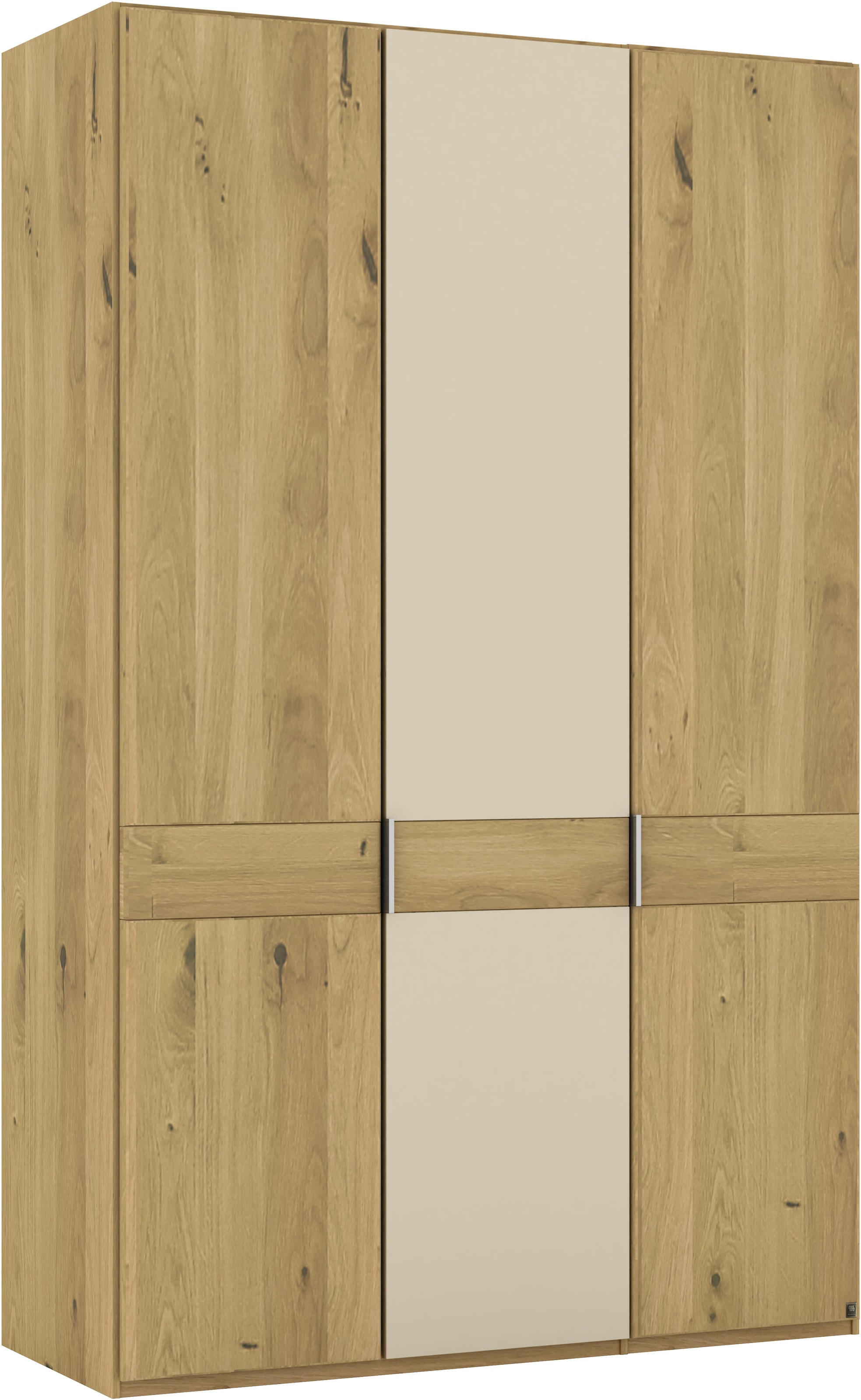 Musterring Drehtürenschrank »Savona, Kleiderschrank, Schrank, Garderobe, teilmassiv Eiche«, (mit Türdämpfern, mit Spiegel oder Glas, extra Böden, MADE IN GERMANY), Türen in Bianco-Eiche massiv, Spiegel-/Glastüren, verschiedene Größen