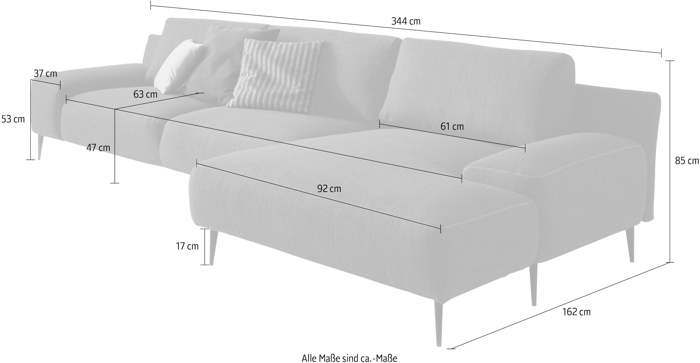 designwerk Ecksofa »Forma, zeitloses Designsofa mit aktuellem Fuß, L-Form«, in hochwertiger Verarbeitung und tollem Sitzkomfort