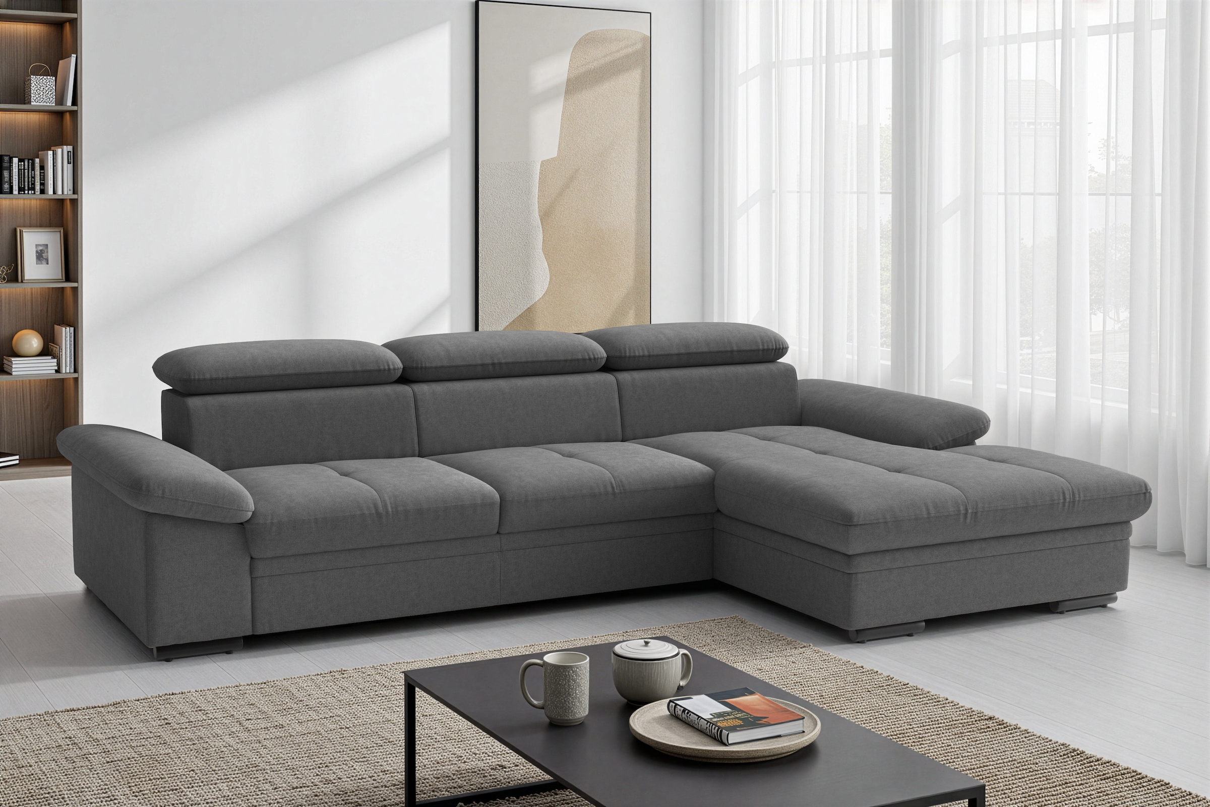 sit&more Ecksofa »Viola L-Form, B: 260 cm, Arm- & Kopfteilverstellung« optional Schlaffunktion, Sofa mit Komfortsitz