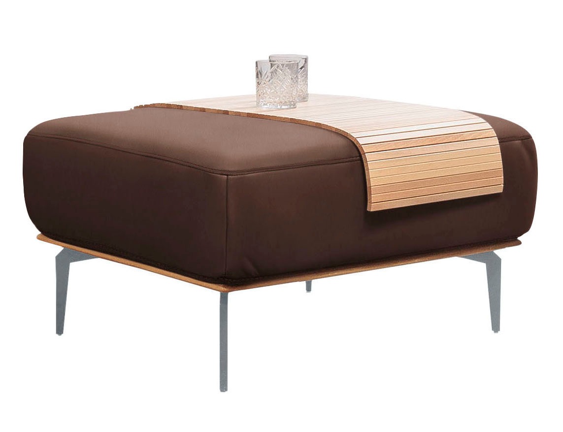 W.SCHILLIG Polsterhocker »run«, mit elegantem Holzsockel, Füße in Silber matt, Breite 75 cm