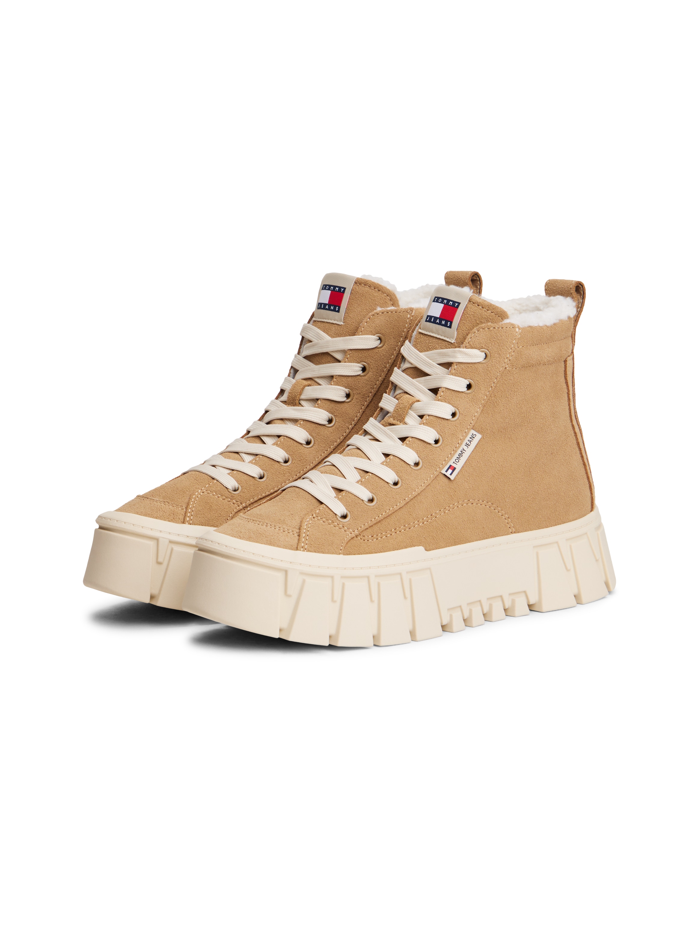 Tommy Jeans Winterboots "TJW VULC FLATFORM SUEDE WL", Schnürboots, High Top günstig online kaufen