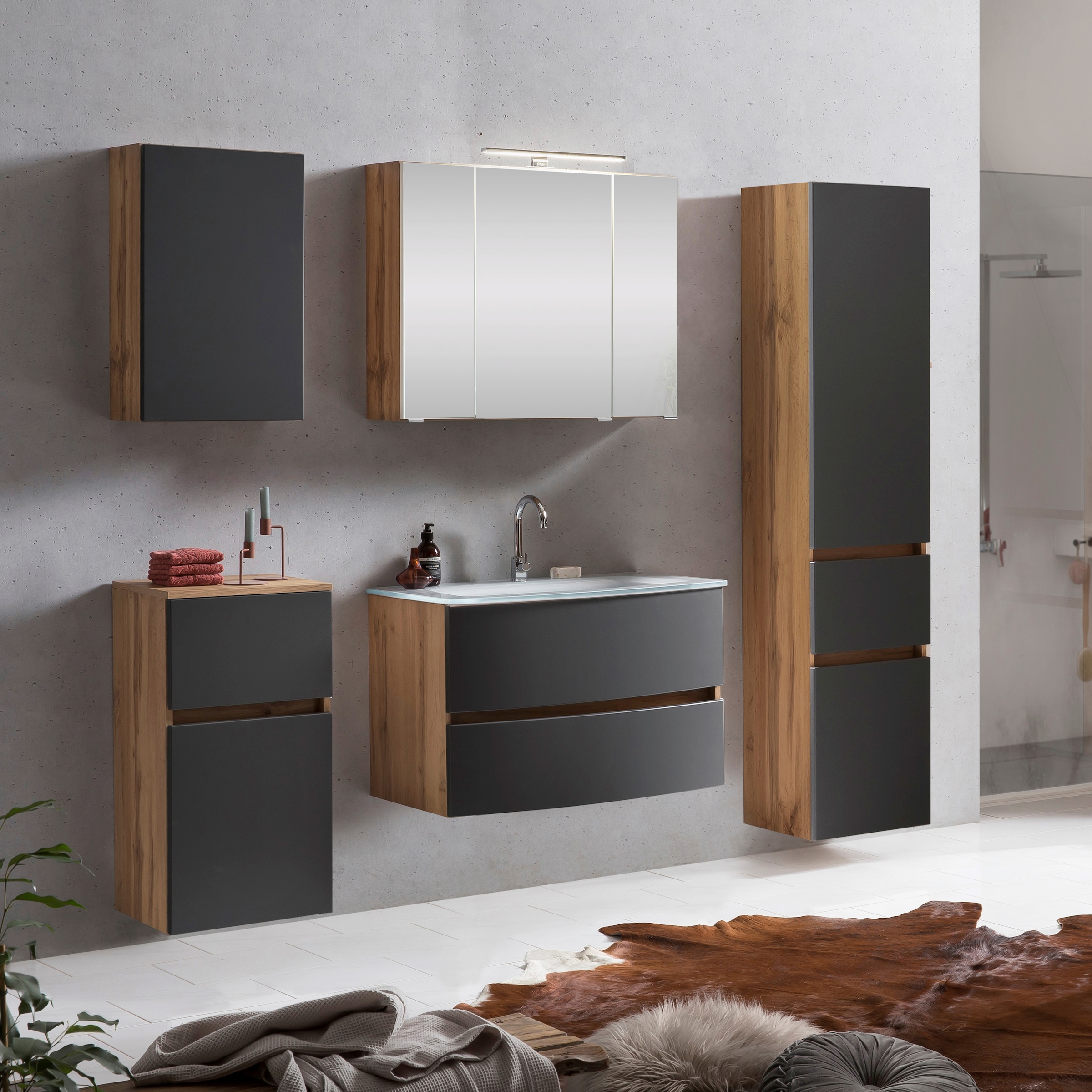 welltime Badezimmer-Set "Kaunas" Set, 5 Stk. tlg. günstig online kaufen