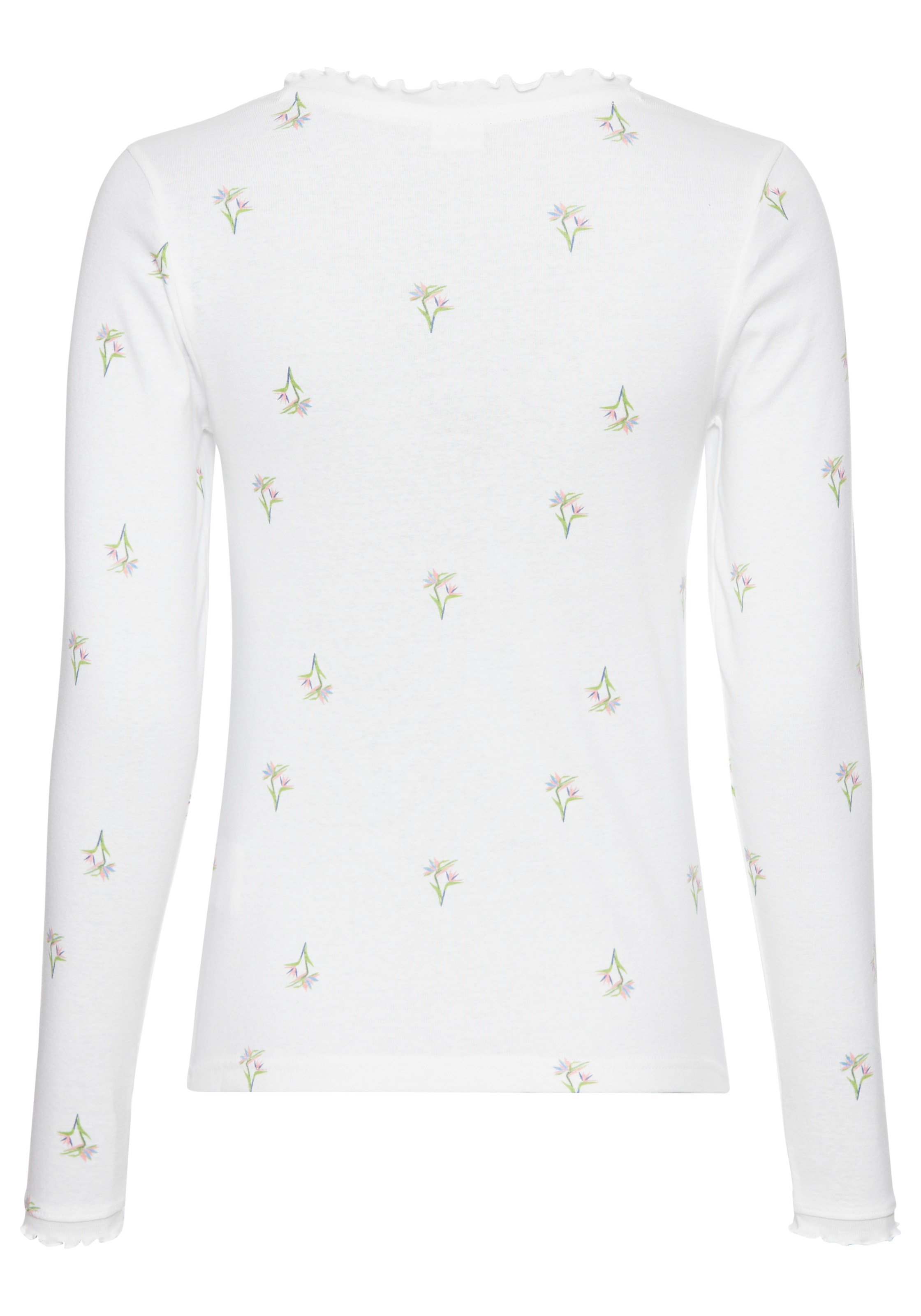 KangaROOS Langarmshirt, mit Blumendruck und Knopfleiste