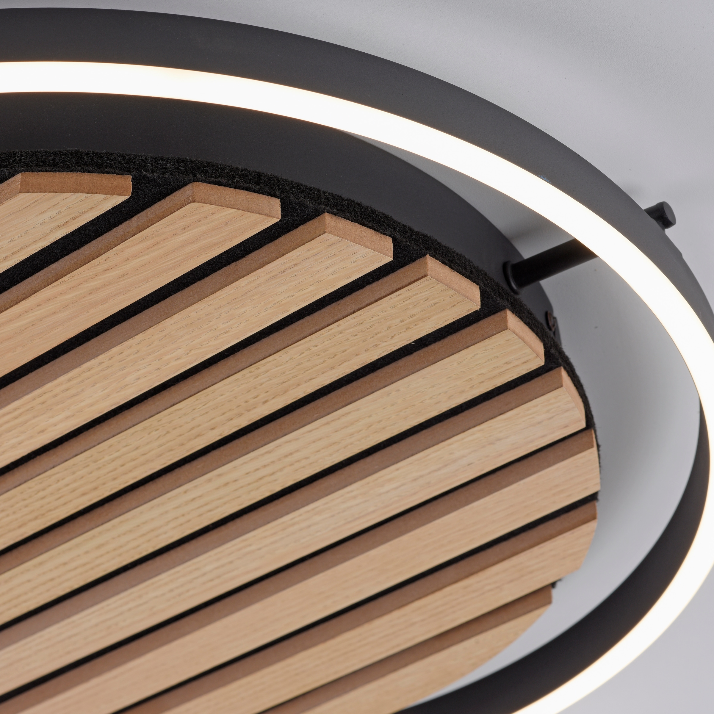 Leonique Deckenleuchte »Brialeen - Akustikpaneele«, 1 flammig, Leuchtmittel LED-Board | LED fest integriert, Akustikpaneel, CCT, Deckenlampe, Akustik, Holz, Paneele, Fernbedienung