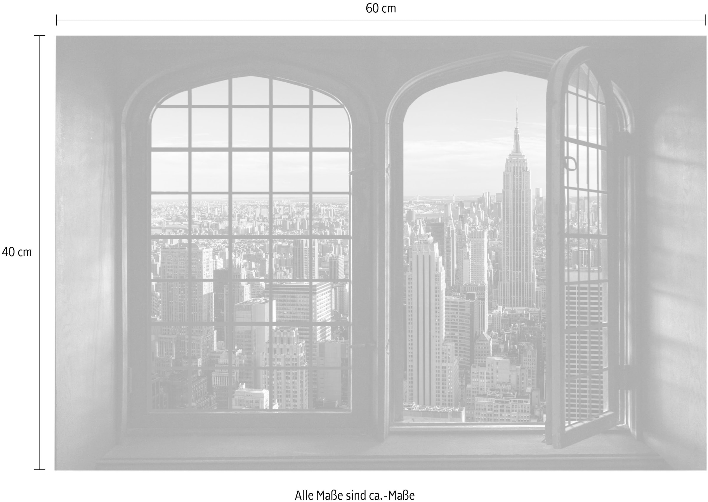 queence Wandsticker »NYC«, Wandsticker, Wandbild, selbstklebend, 3D, Fenster