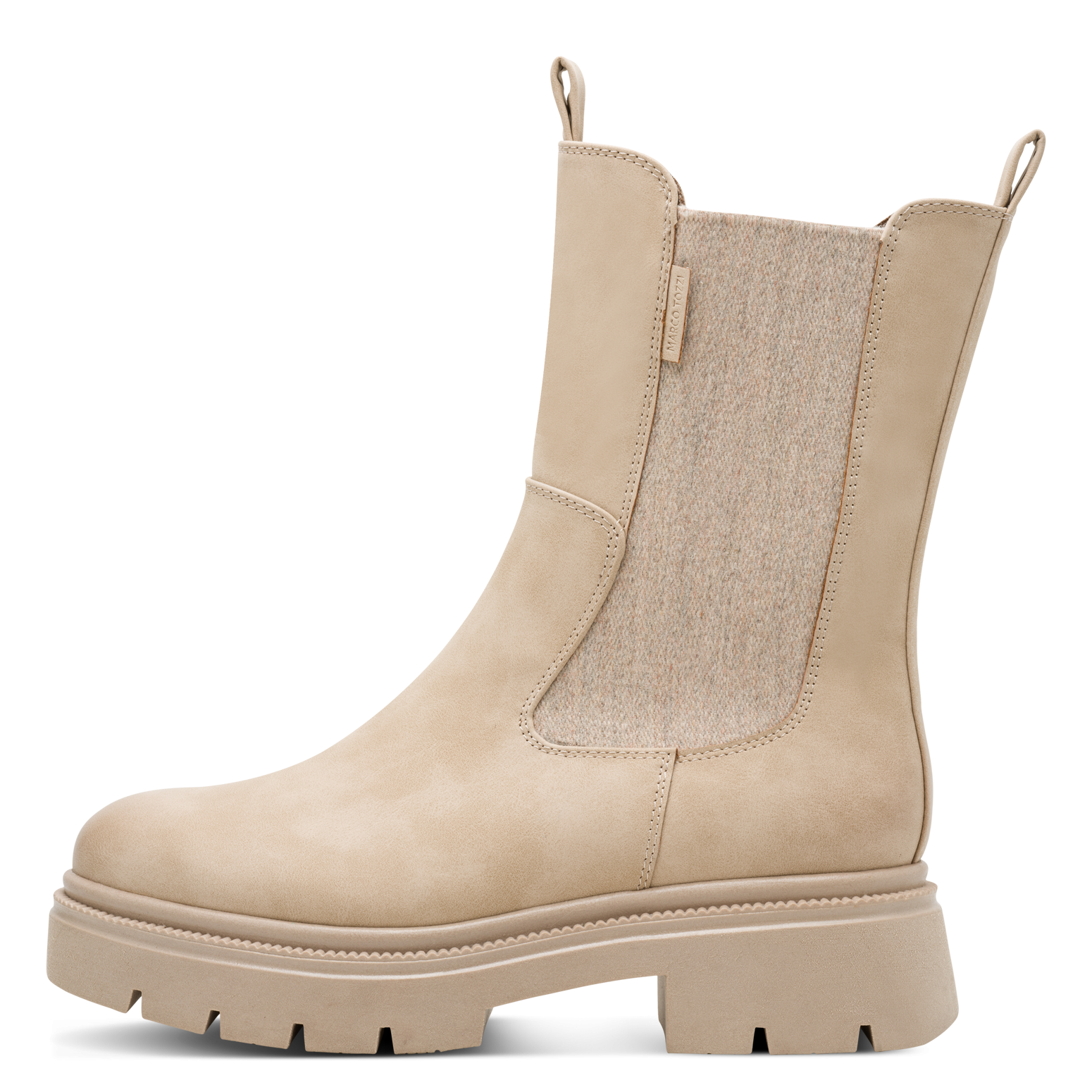 MARCO TOZZI Chelseaboots  Blockabsatz, Stiefelette, mit Stretcheinsatz an der Außenseite