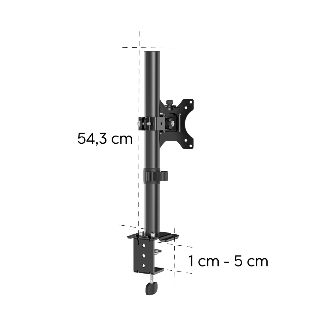 Hama Monitor-Halterung »Monitorhalterung höhenverstellbar für 13-35 Zoll Monitore« bis 89 cm Zoll 360° Rotation, VESA, Kabelmanagement, Klemmmontage, Stahl