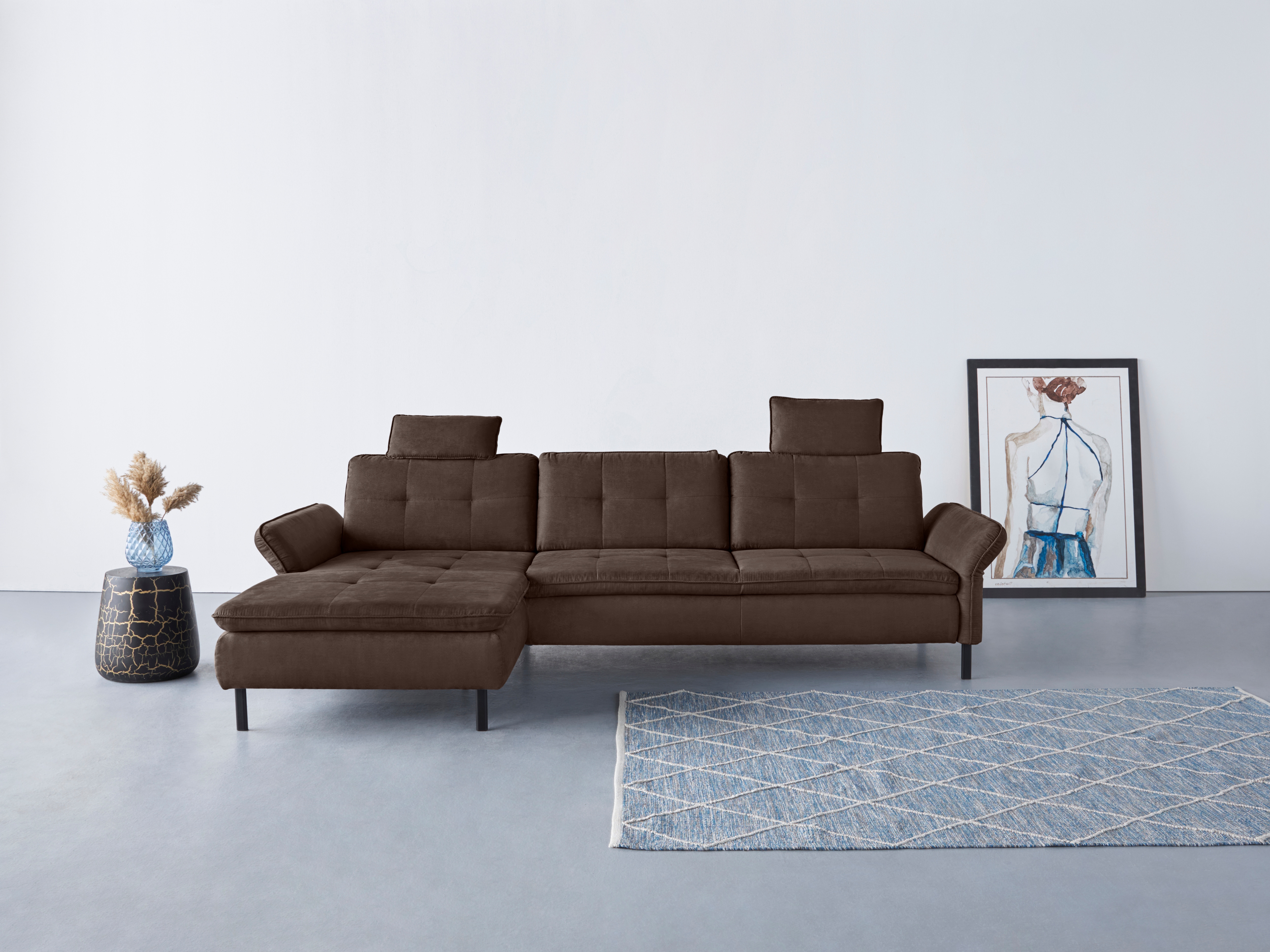 OTTO home Ecksofa "Birkholm L-Form" Armlehnverstellung, auch in Easy Clean Bezug - mit Wasser zu reinigen