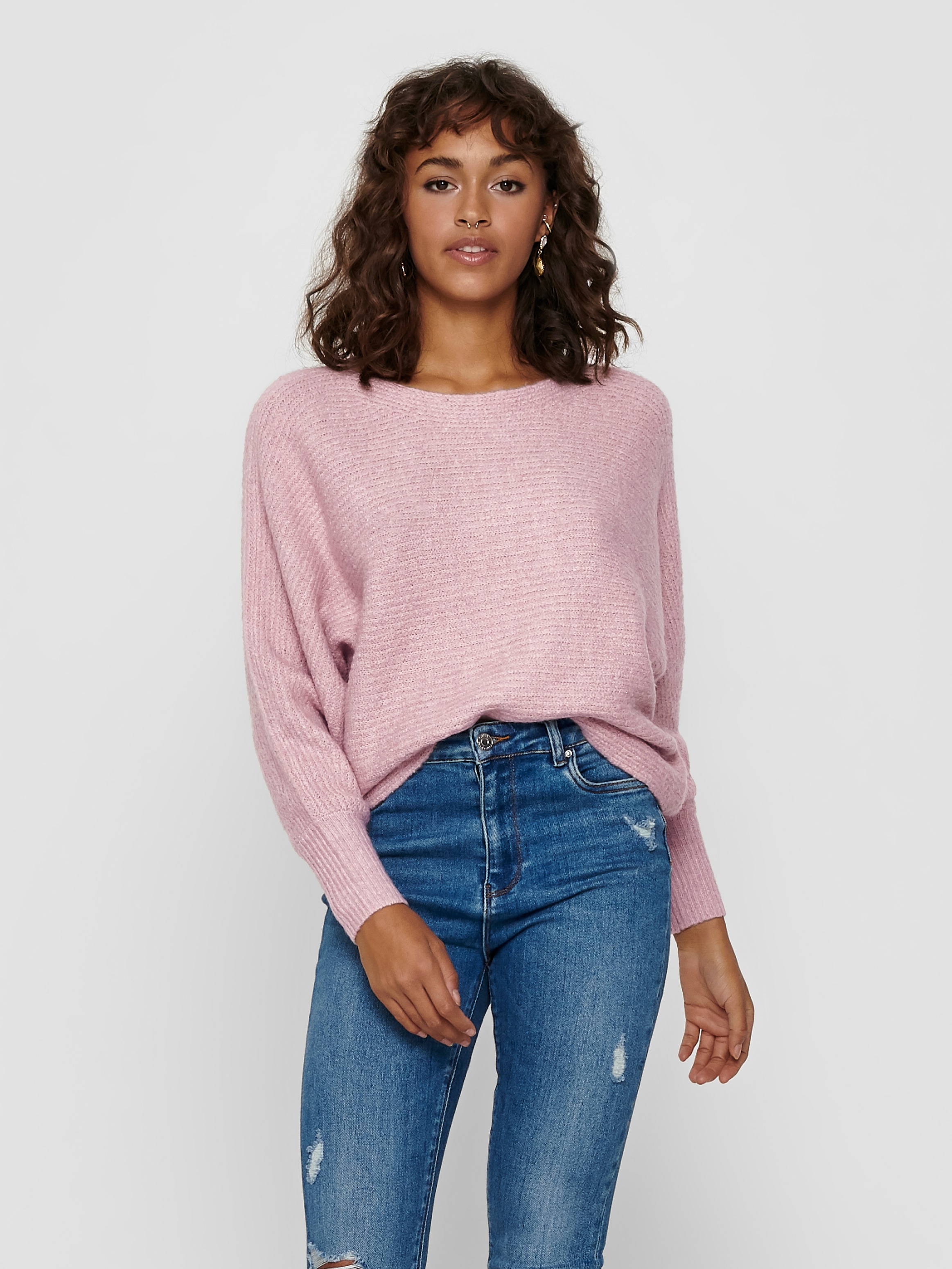 ONLY Strickpullover "ONLDANIELLA L/S PULLOVER KNT NOOS" Materialmix, regular fit