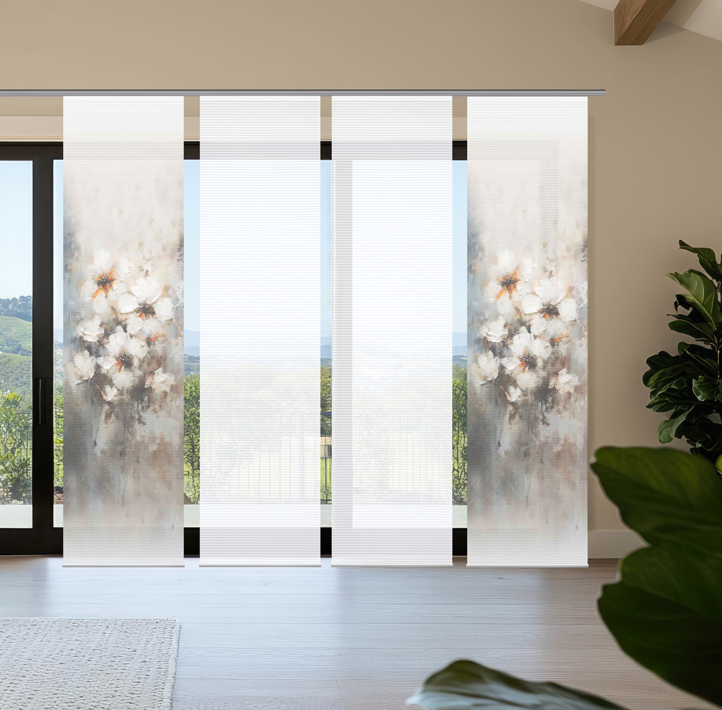 HOME in green Schiebegardine "ARISTEA" Paneelwagen 4 Stk. tlg. Bambusoptik, günstig online kaufen