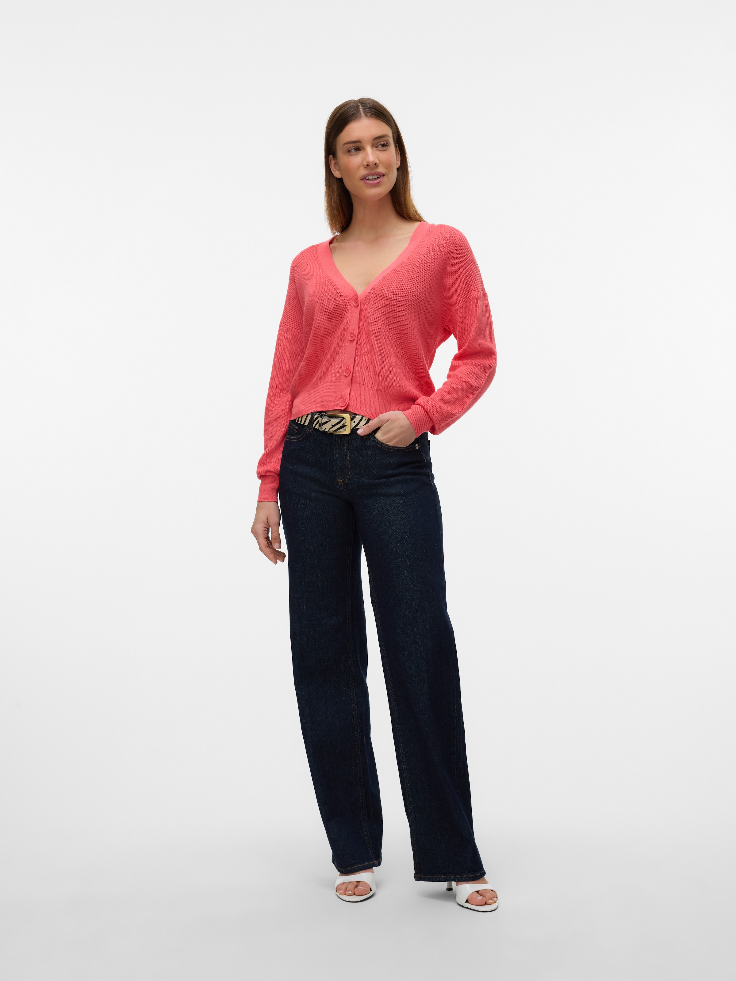 Vero Moda Strickjacke »VMNEWLEXSUN LS SHORT V-NECK CAR GA NOOS«