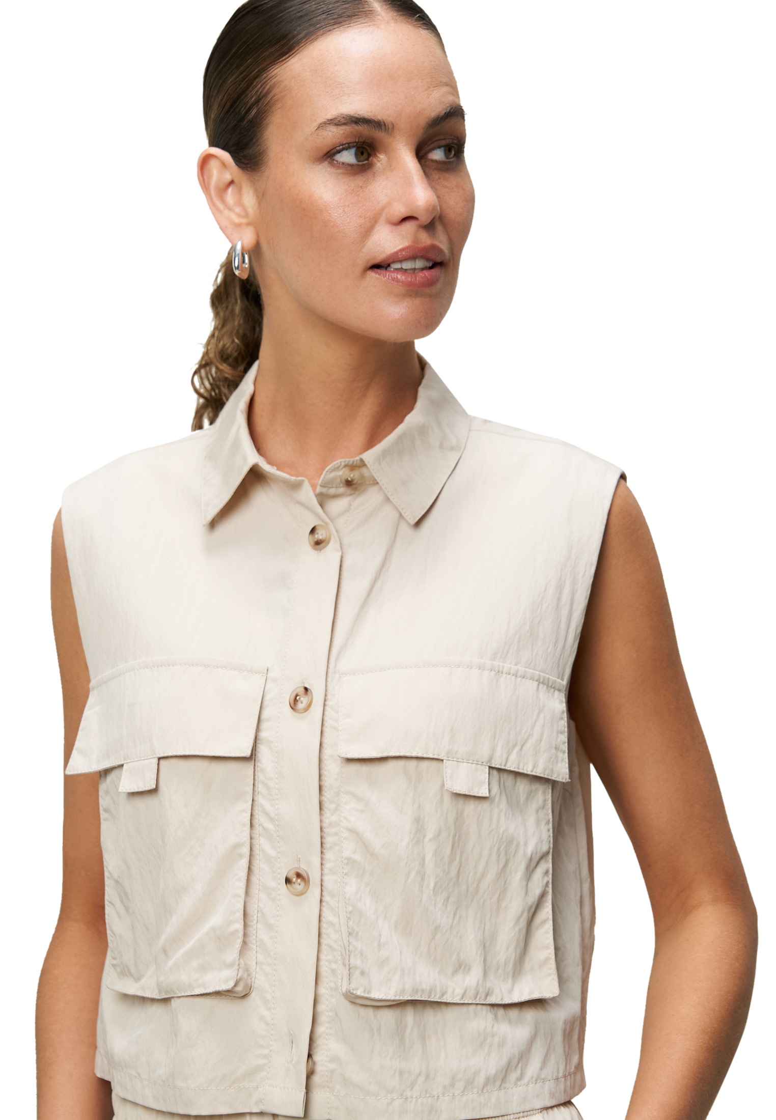 Zero Kurzarmbluse »Damen Weste mit Pattentaschen«