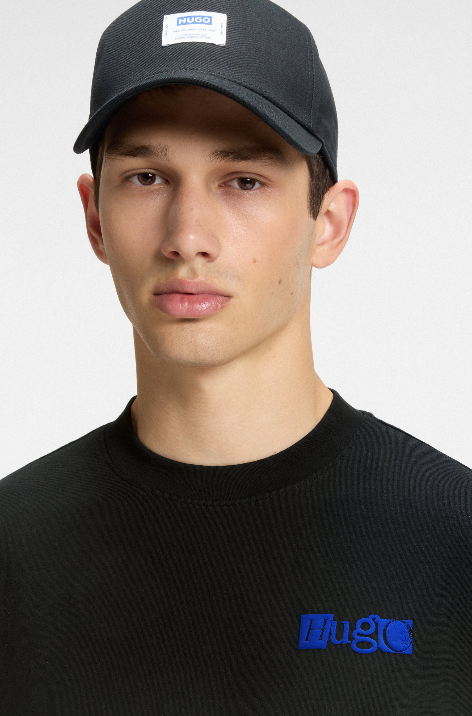 HUGO Blue T-Shirt "Nilte", mit Logo-Schaumdruck auf dem Rücken günstig online kaufen