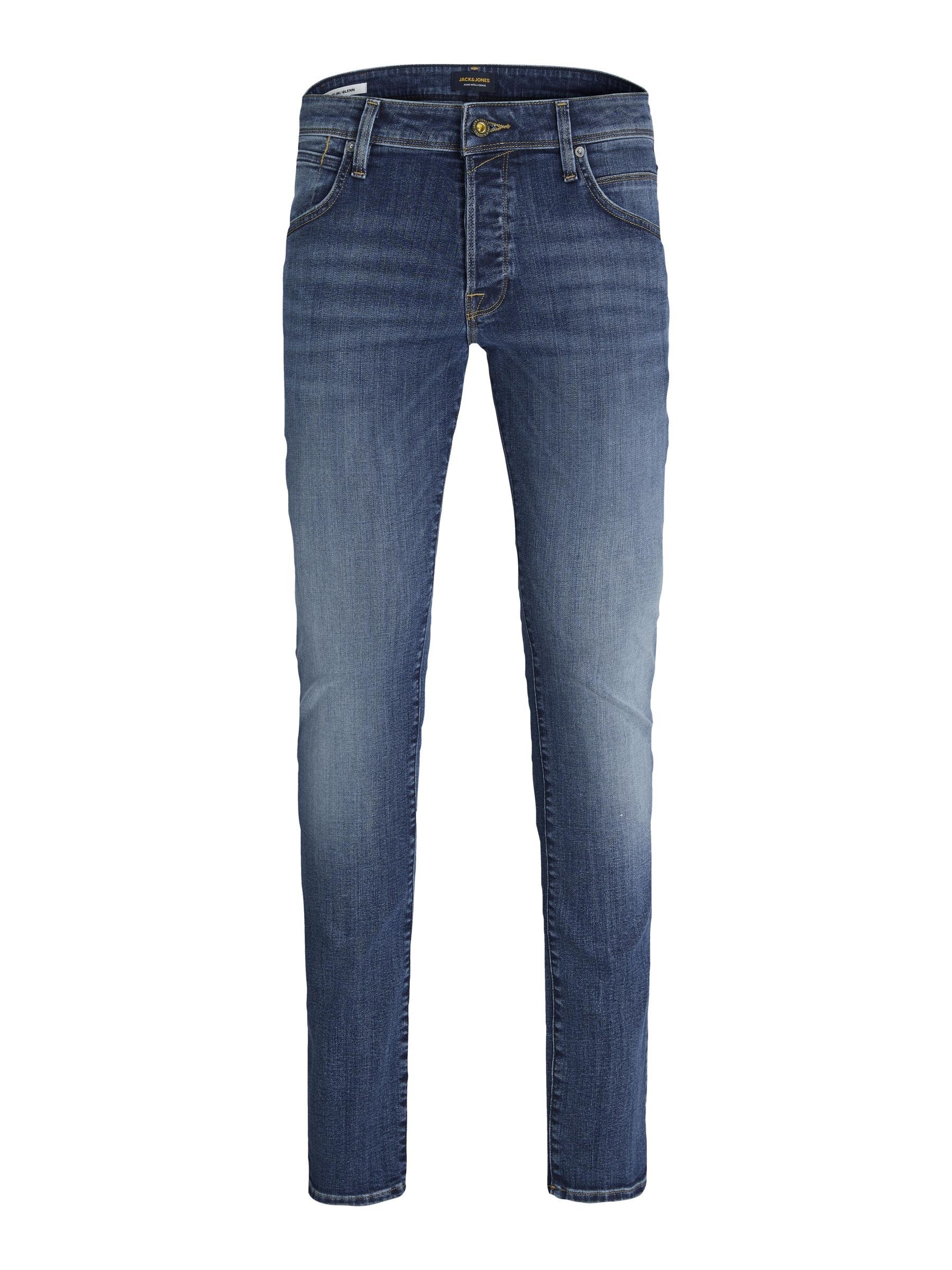 Jack & Jones Slim-fit-Jeans »JJIGLENN – Jeans mit Stretch, niedriger Leibhöhe und Taschen«, used, modisch, slim fit, Denim/Jeans