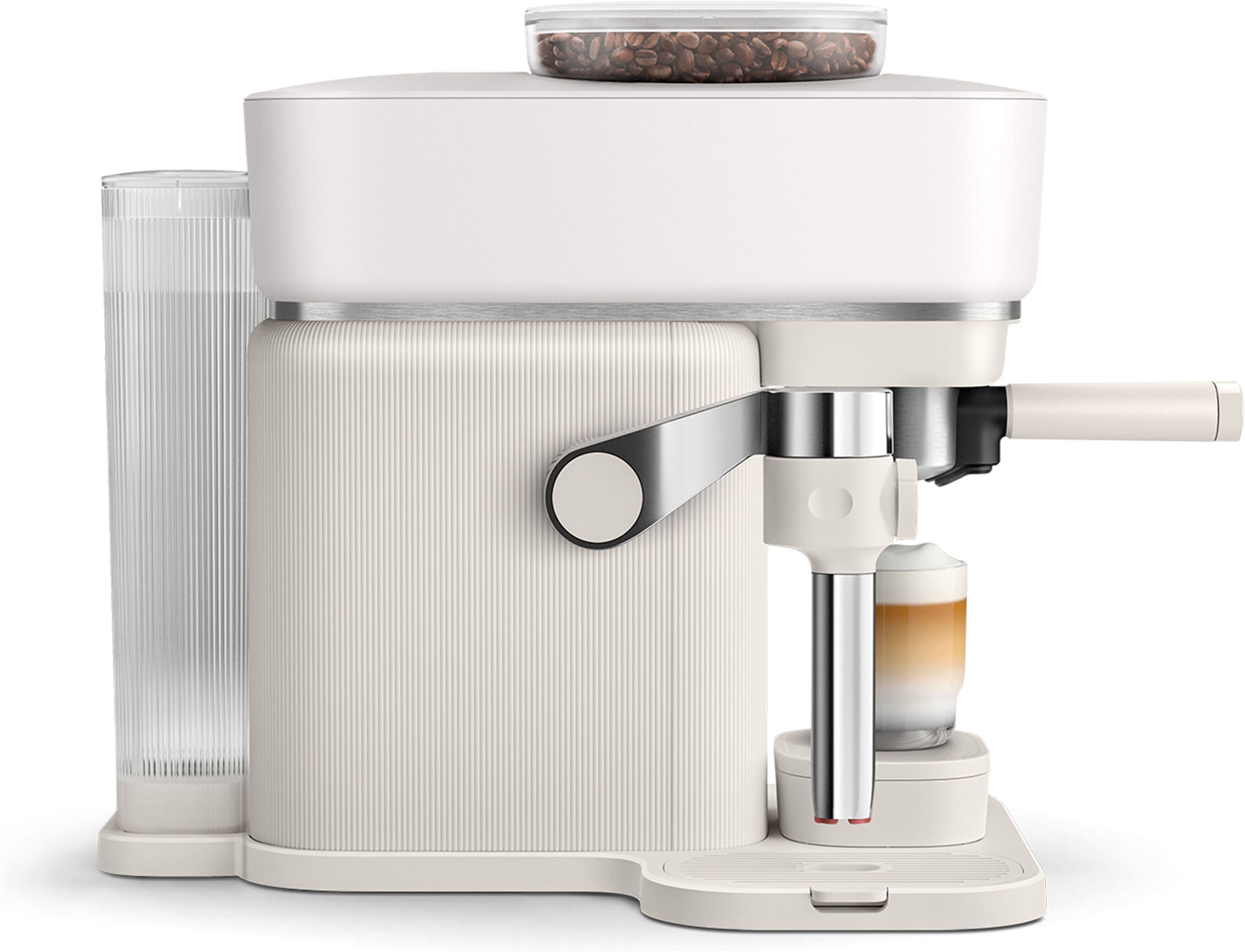 PHILIPS baristina Espressomaschine »Latte BAR400/00 mit Mahlwerk für ganze Bohnen und Milchschaumdüse« 3 Schaumarten, 16 bar Pumpendruck, Naturweiß/Weiß