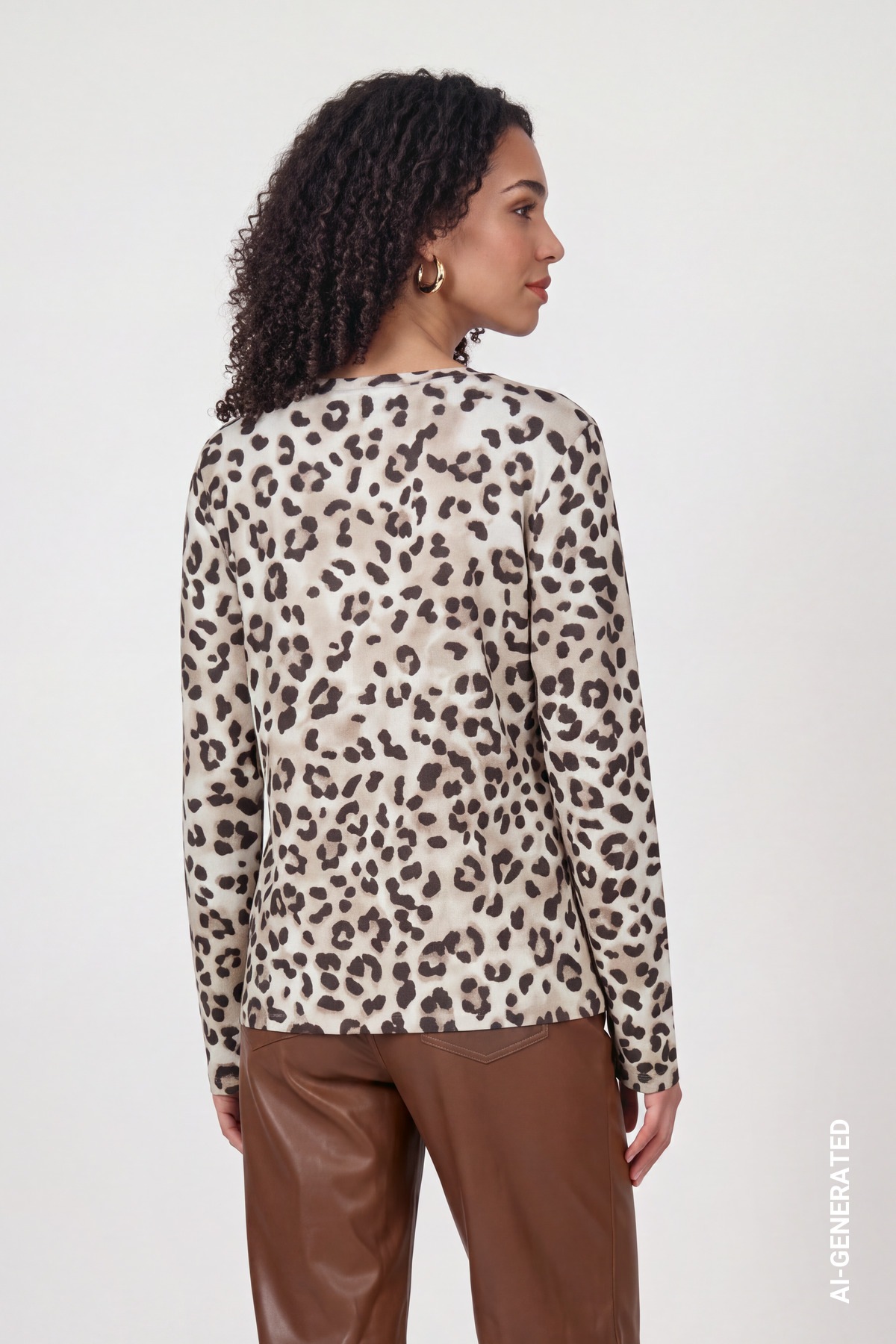 Monari Langarmshirt Regular fit mit Leomuster