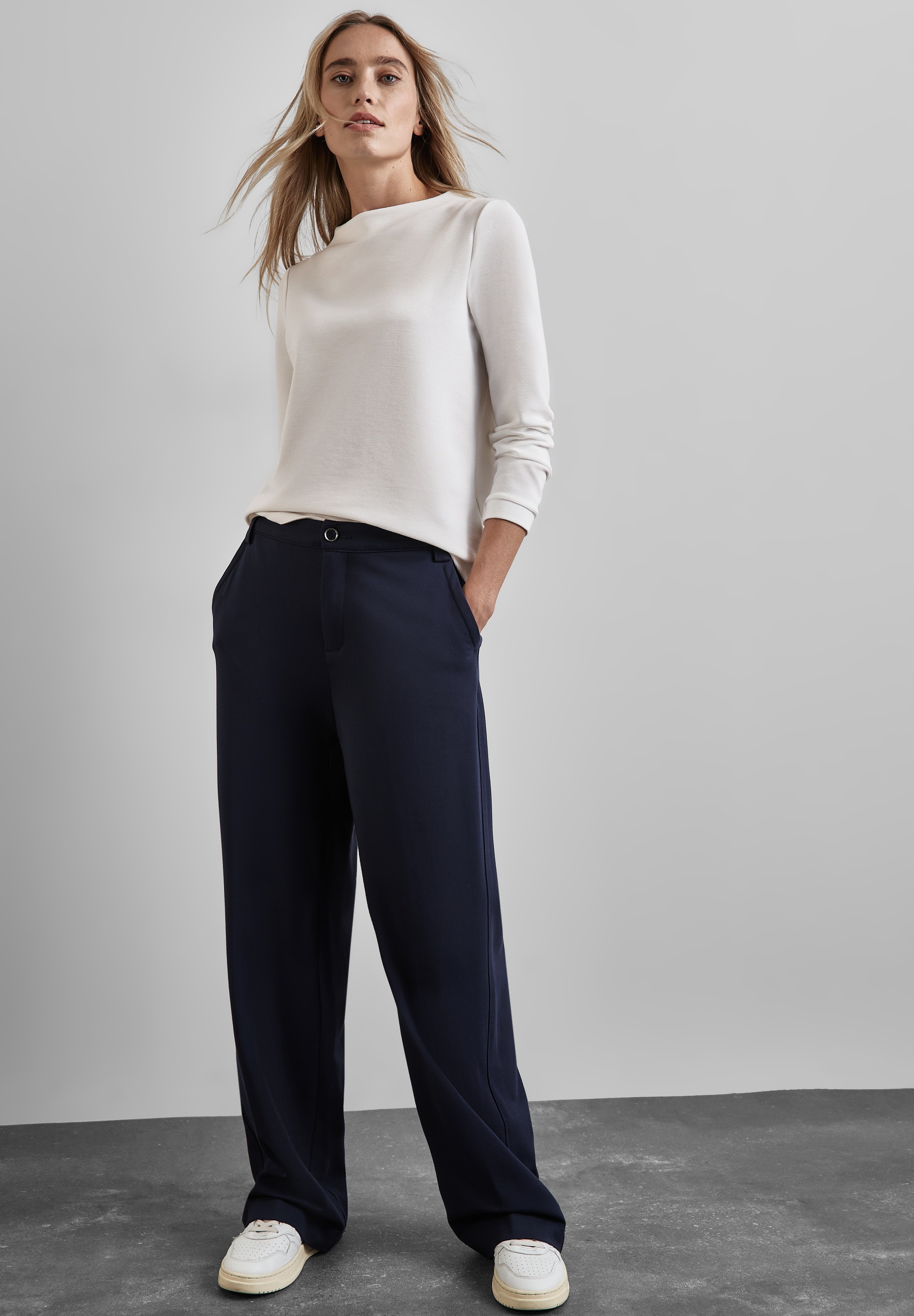 STREET ONE Langarmshirt, mit feinem Streifenmuster