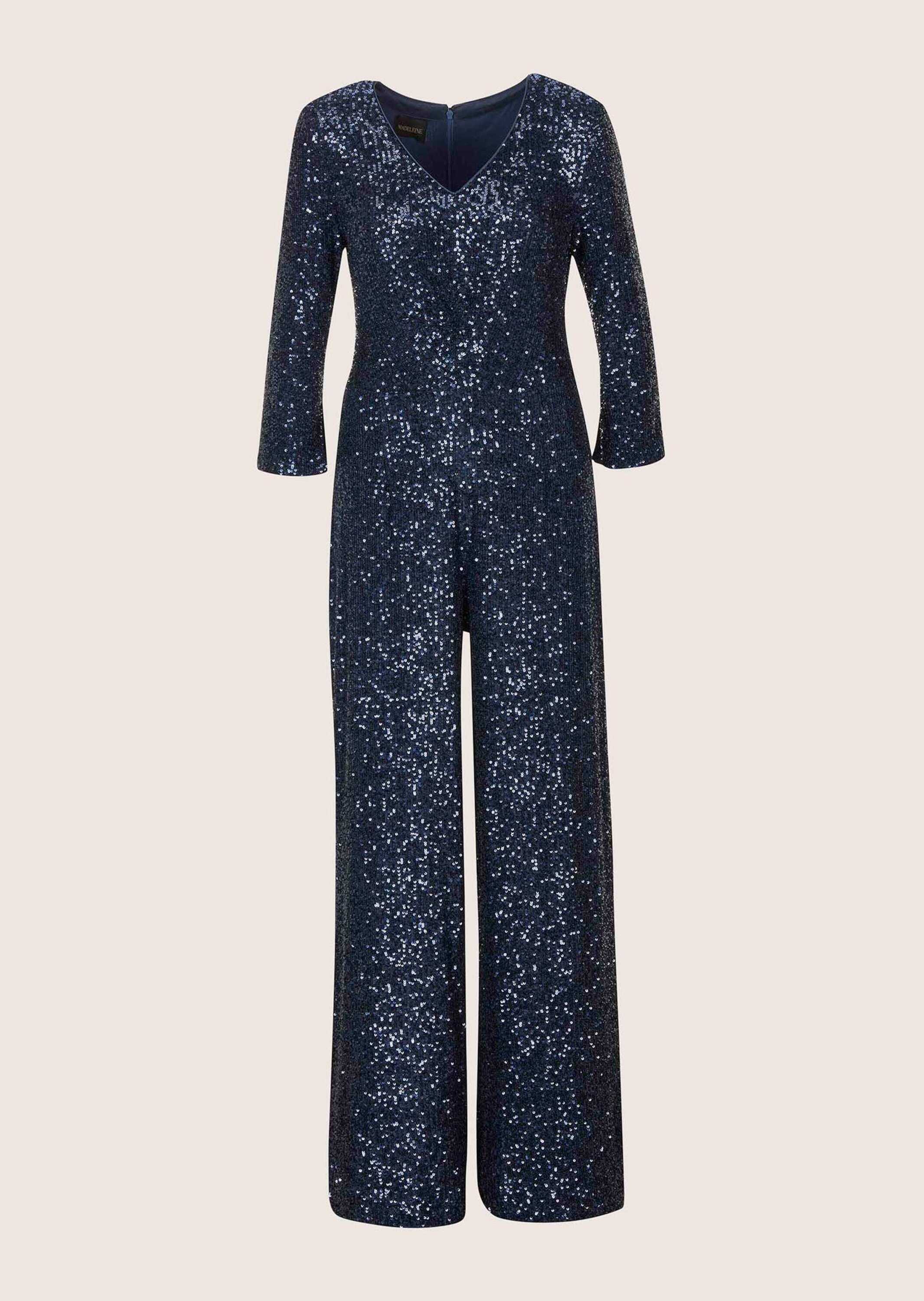 MADELEINE "Jumpsuit Eleganter Pailletten-Einteiler" Funkelnde Pailletten