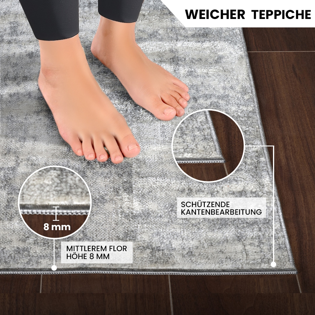 Livabliss Teppich »UTRECHT«, rechteckig, 9 mm Höhe, Designerteppich in Marmor Optik, Kurzflor Wohnzimmerteppich/Läufer