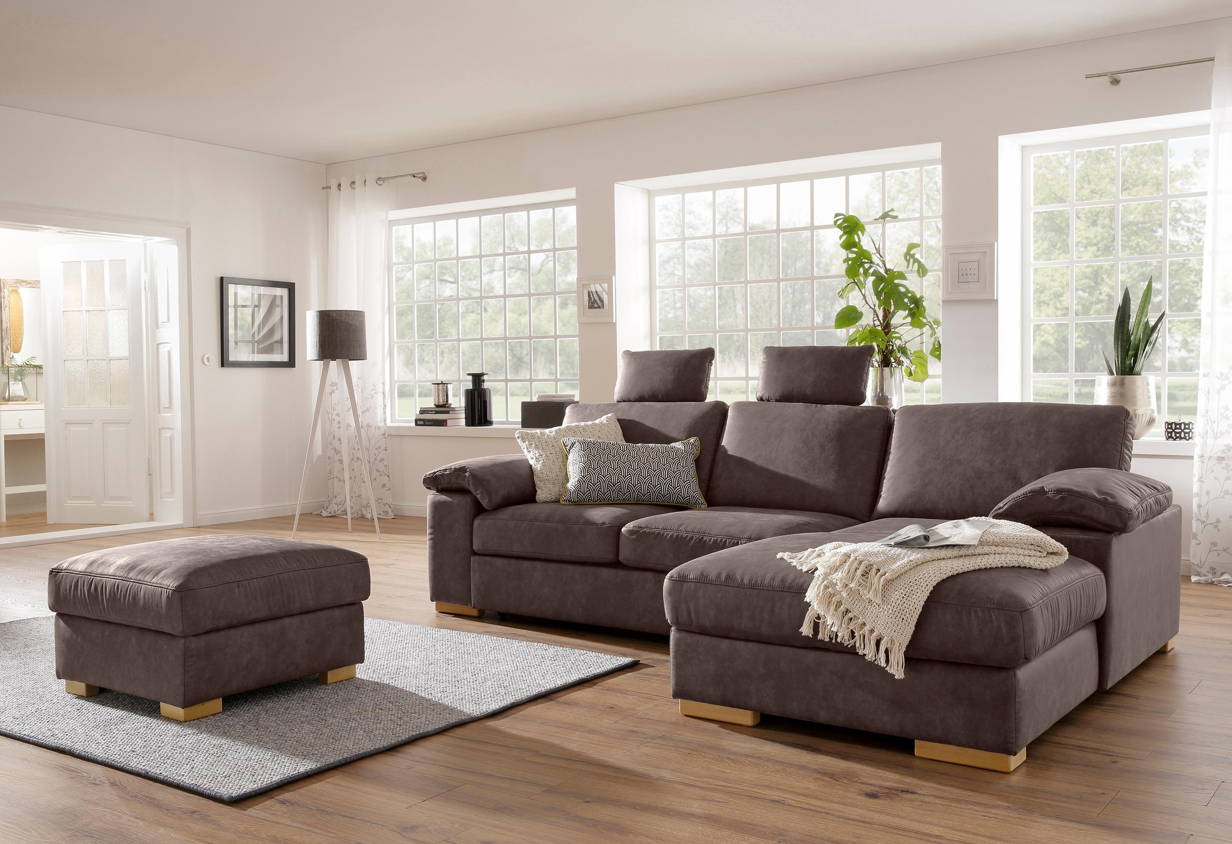 OTTO home Ecksofa "Ventura L-Form" wahlweise mit Schlaffunktion und Schlaffunktion/Bettkasten