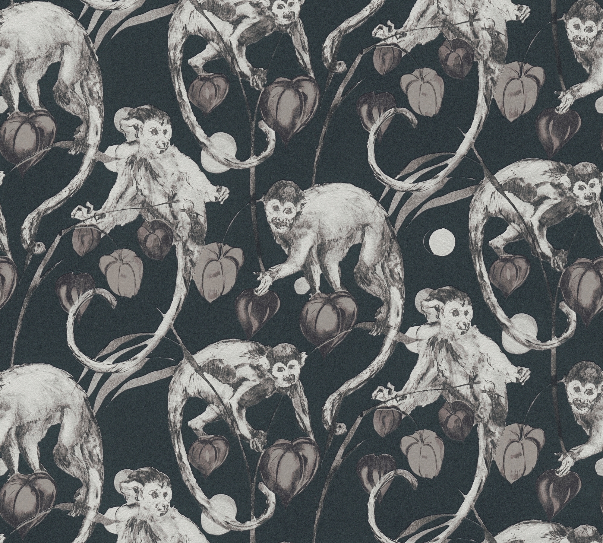 METROPOLIS BY MICHALSKY LIVING Vliestapete "Change is good, Mad Monkeys" botanisch floral tropisch leicht strukturiert Designertapete Tapete Dschungel Tapeten Wohnzimmer Schlafzimmer Küche