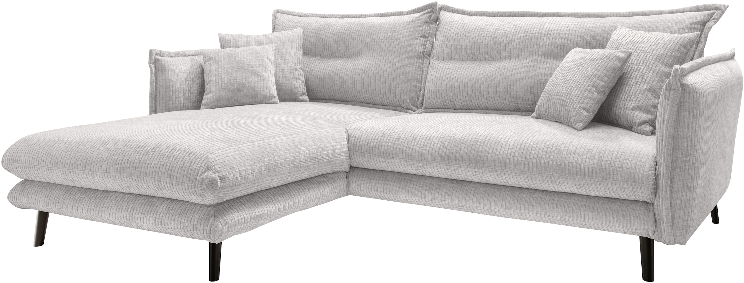 Home affaire Ecksofa »Lazio modernes Design, bequem, schmale Armlehnen, OTTOs Choice« zwei verschiedene Fußfarben wählbar