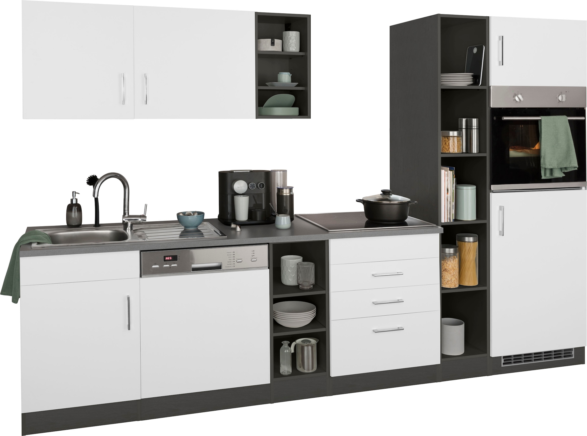 KOCHSTATION Küchenzeile »KS-Paris«, ohne E-Geräte, Breite 290 cm