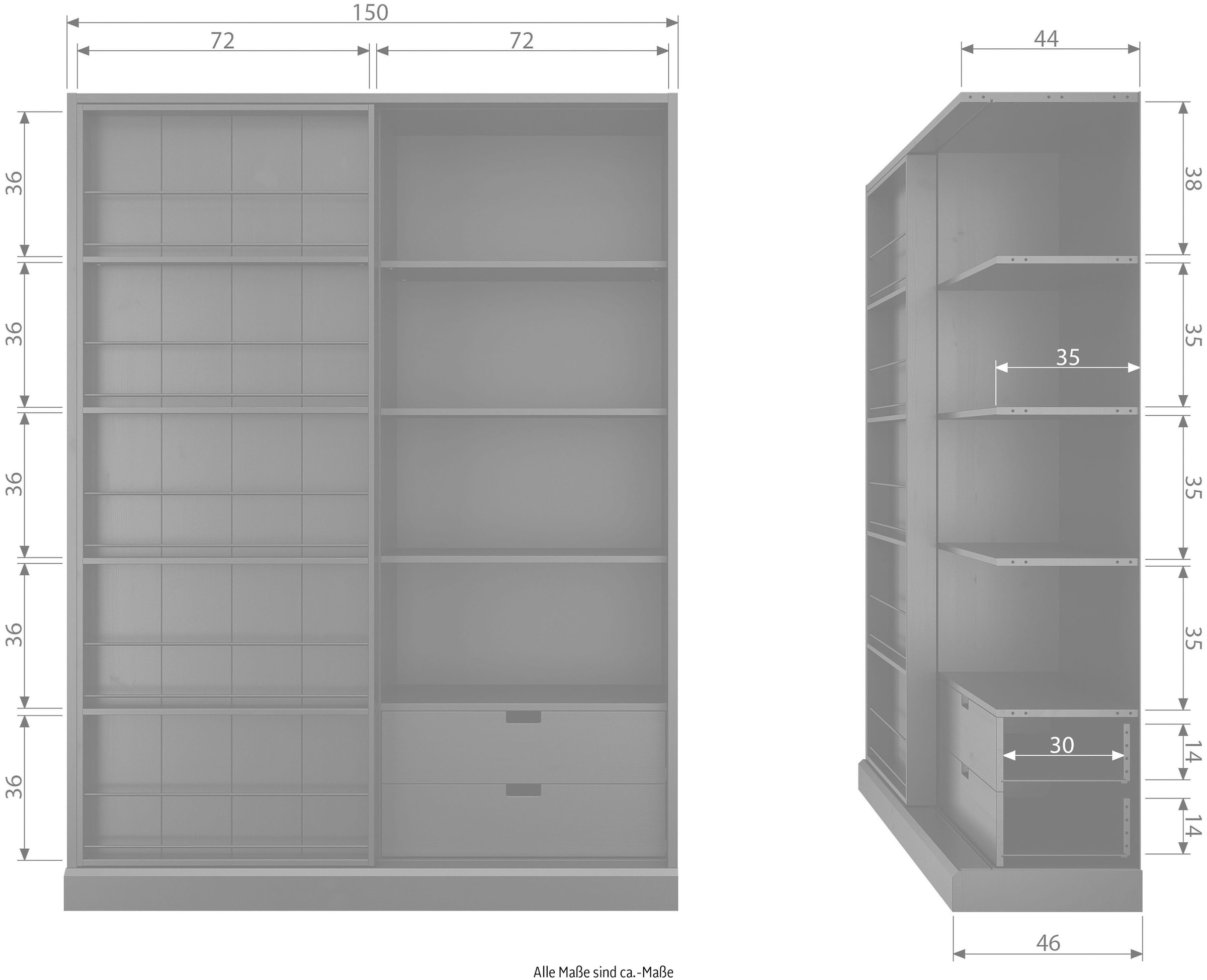 WOOOD Hochschrank »Swing Schuifdeurkast Grenen Mist«