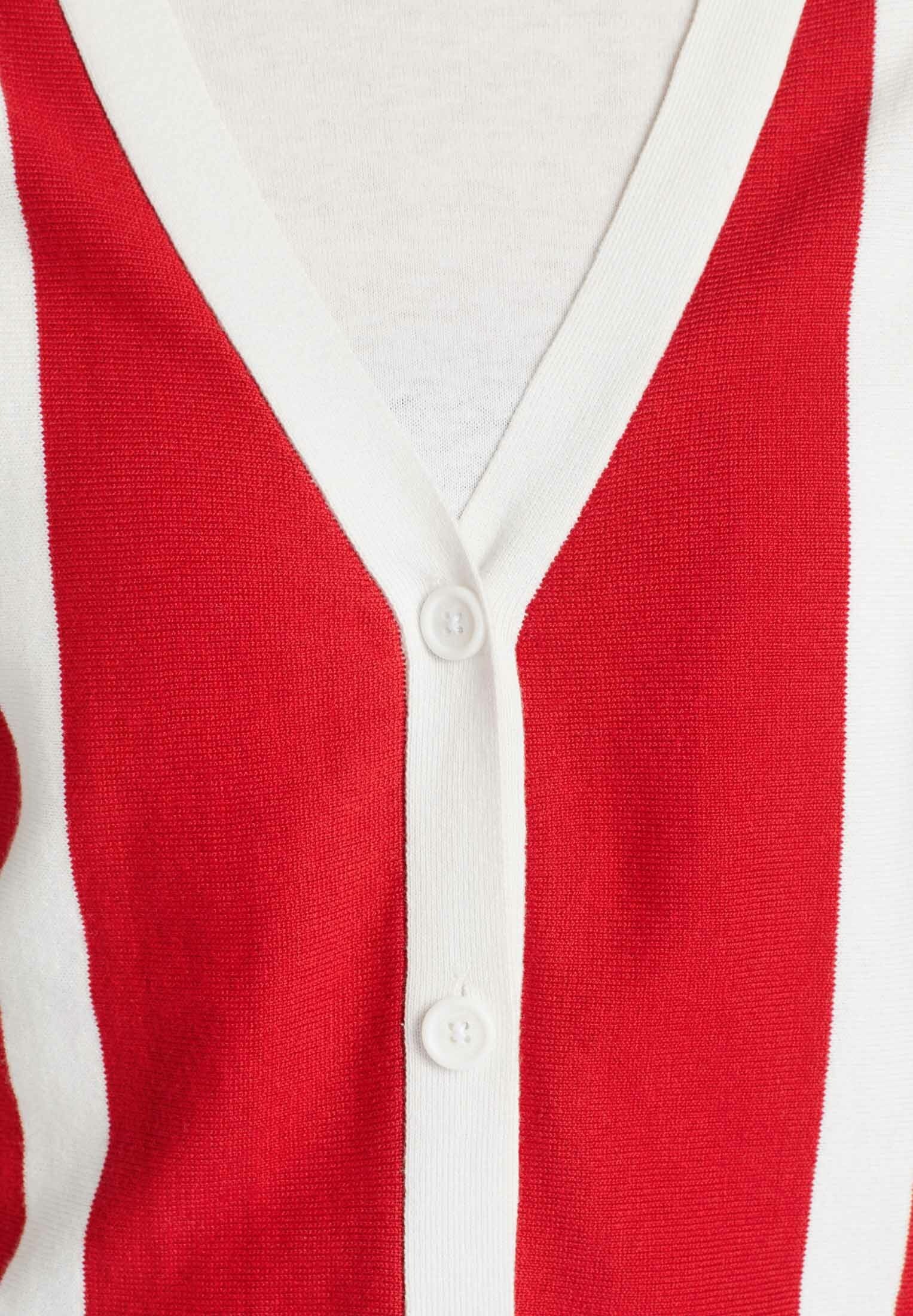 khujo Cardigan »khujo Strickjacke IZABELLA«, aus gestreiftem Feinstrick im Loose Fit