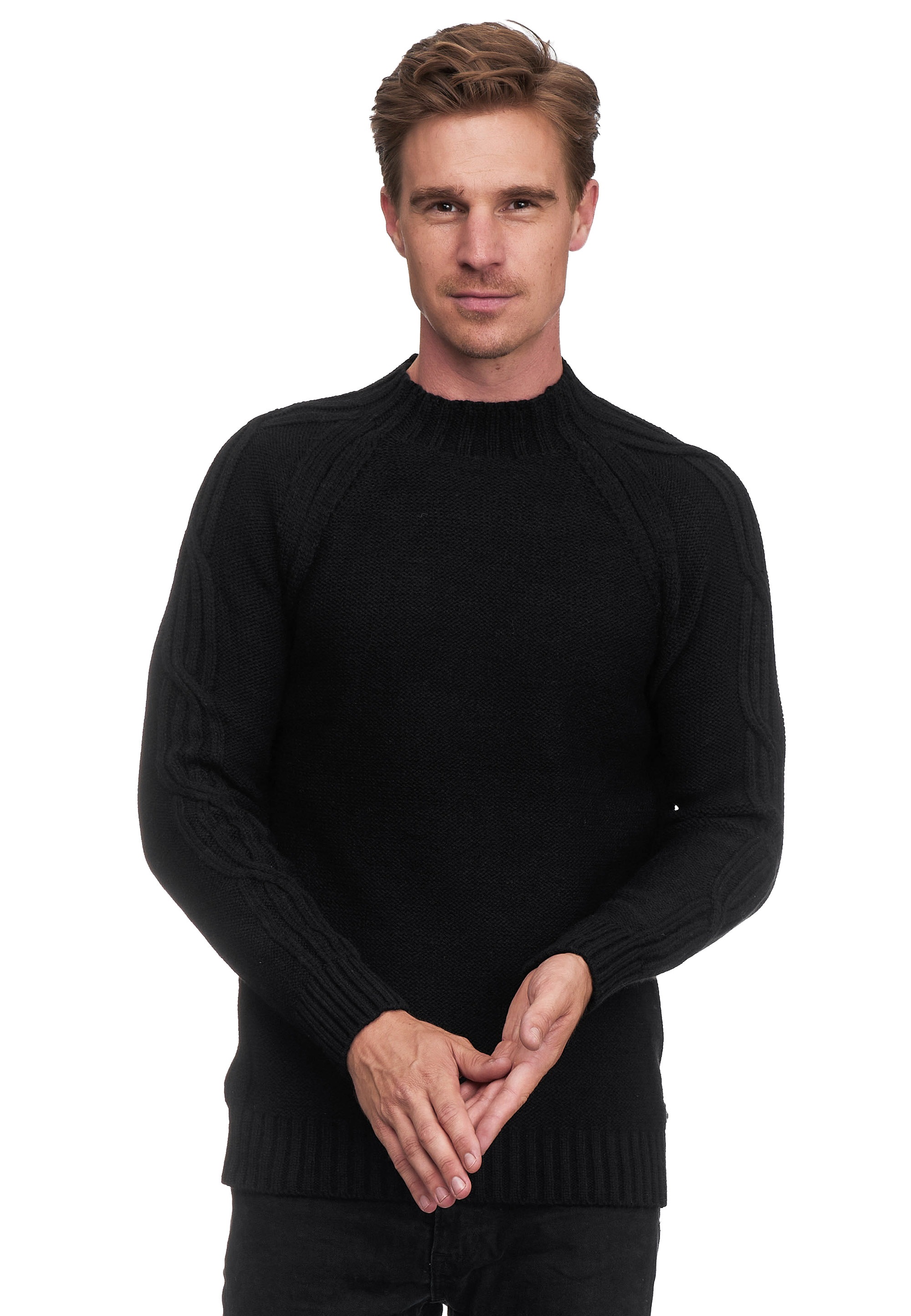 Strickpullover, mit elegantem Stehkragen