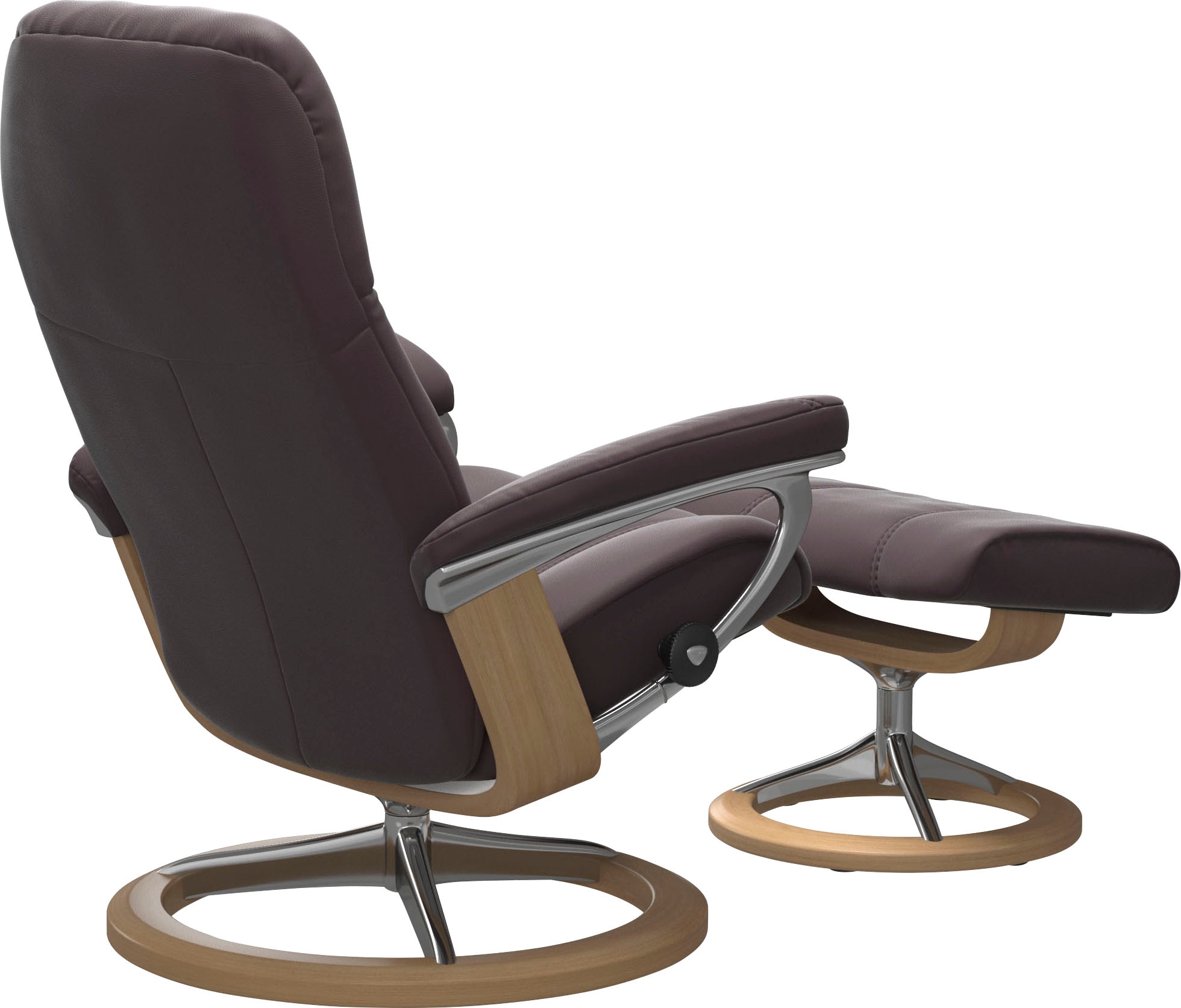 Stressless® Relaxsessel »Consul«, (Set, Relaxsessel mit Hocker), mit Hocker, mit Signature Base, Größe M, Gestell Eiche