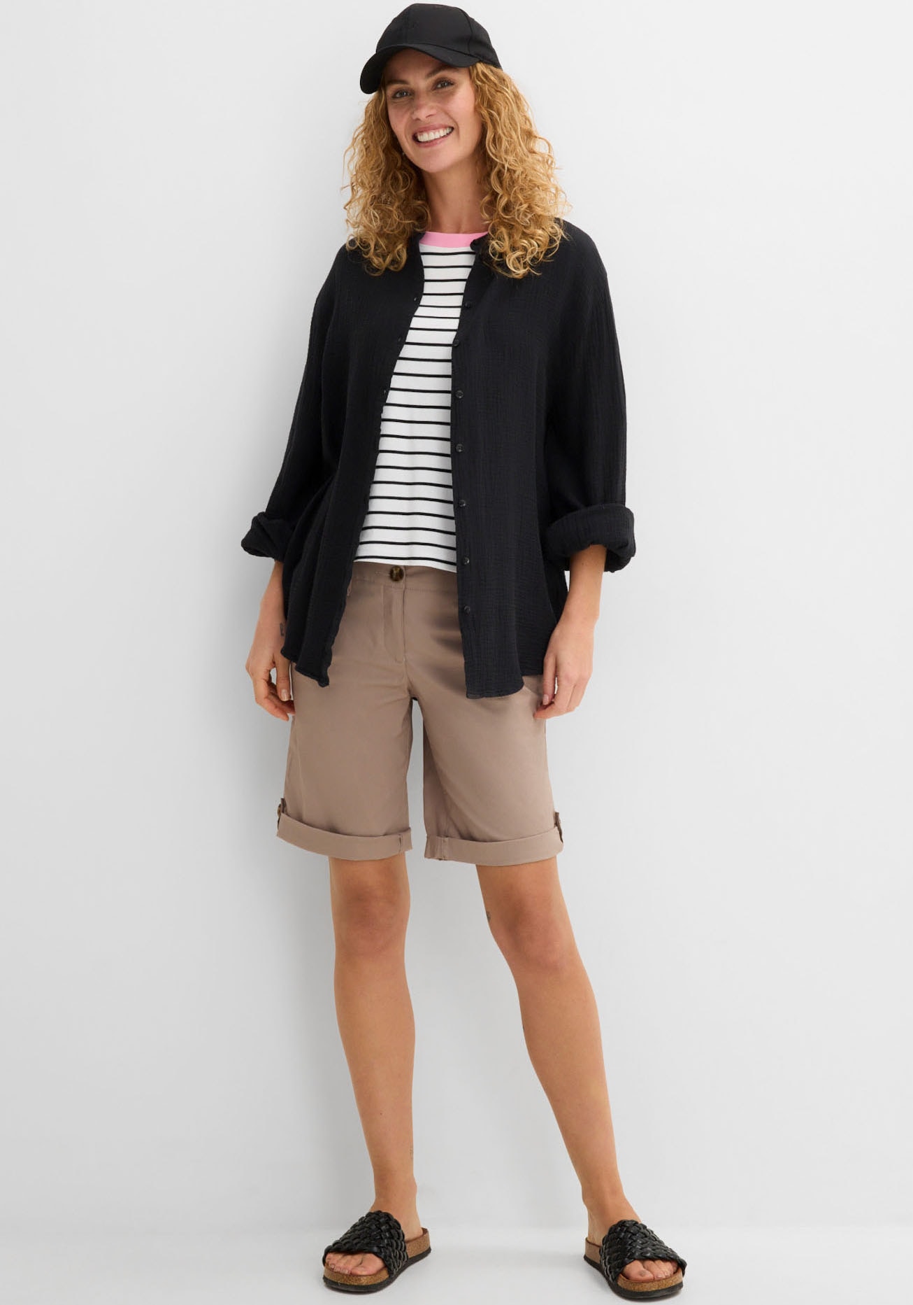 bonprix Bermudas »Stretch Bermuda«  mit krempelbaren Beinen, Regular Fit