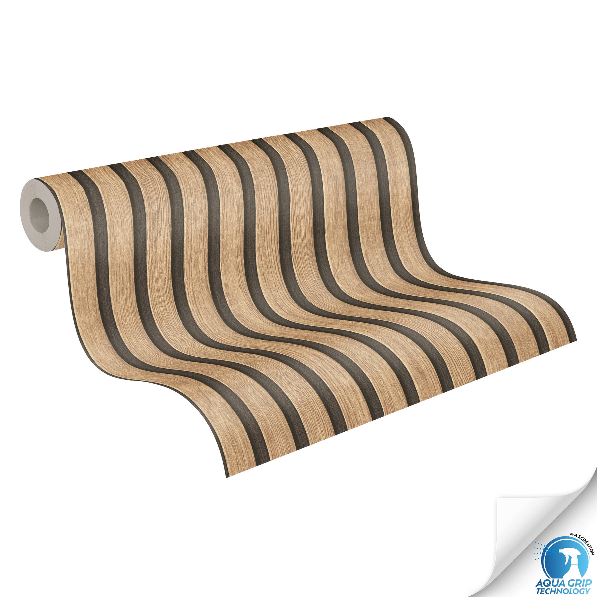 living walls Vliestapete »DesignDrop vorgeleimte Tapete Holzpaneele Braun Beige Holzoptik«, matt, Vliestapete vorgekleistert floral für Schlafzimmer Wohnzimmer Küche
