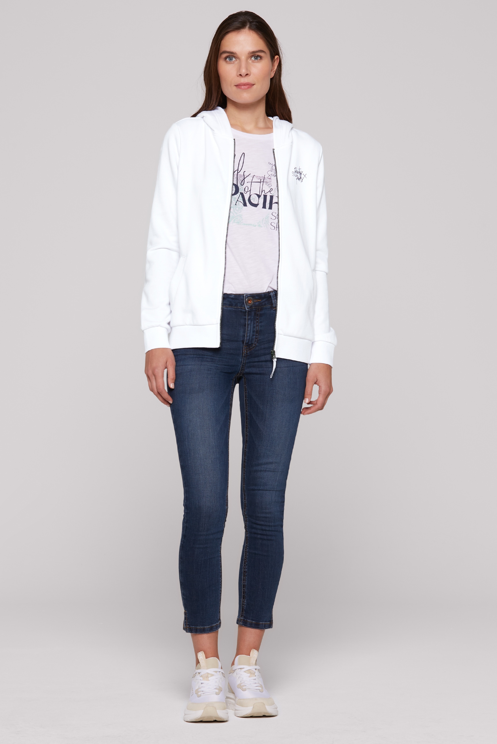 SOCCX Kapuzensweatjacke, mit Rücken-Print