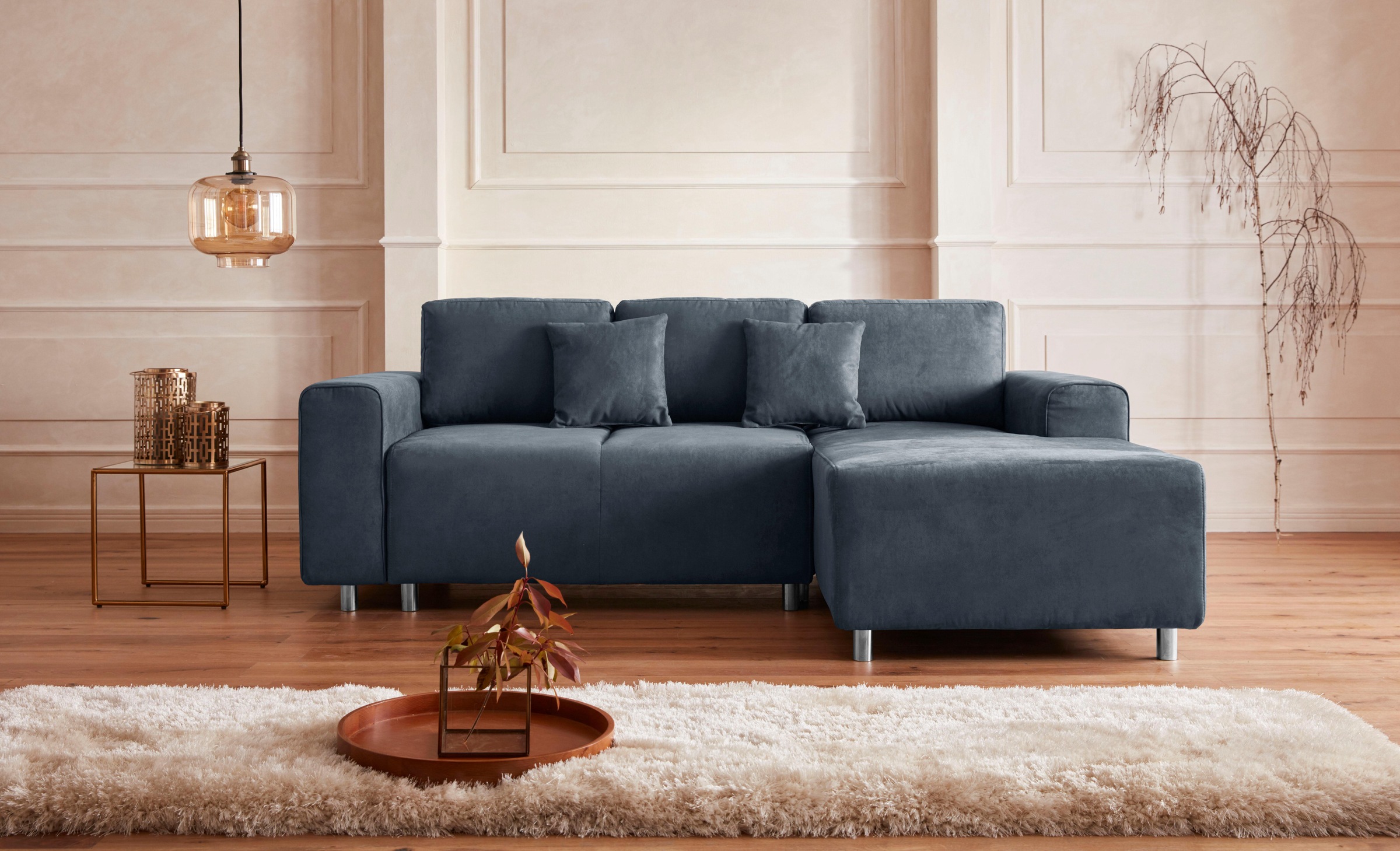 Home Affaire Györ Corner Sofa Dark Blue 7