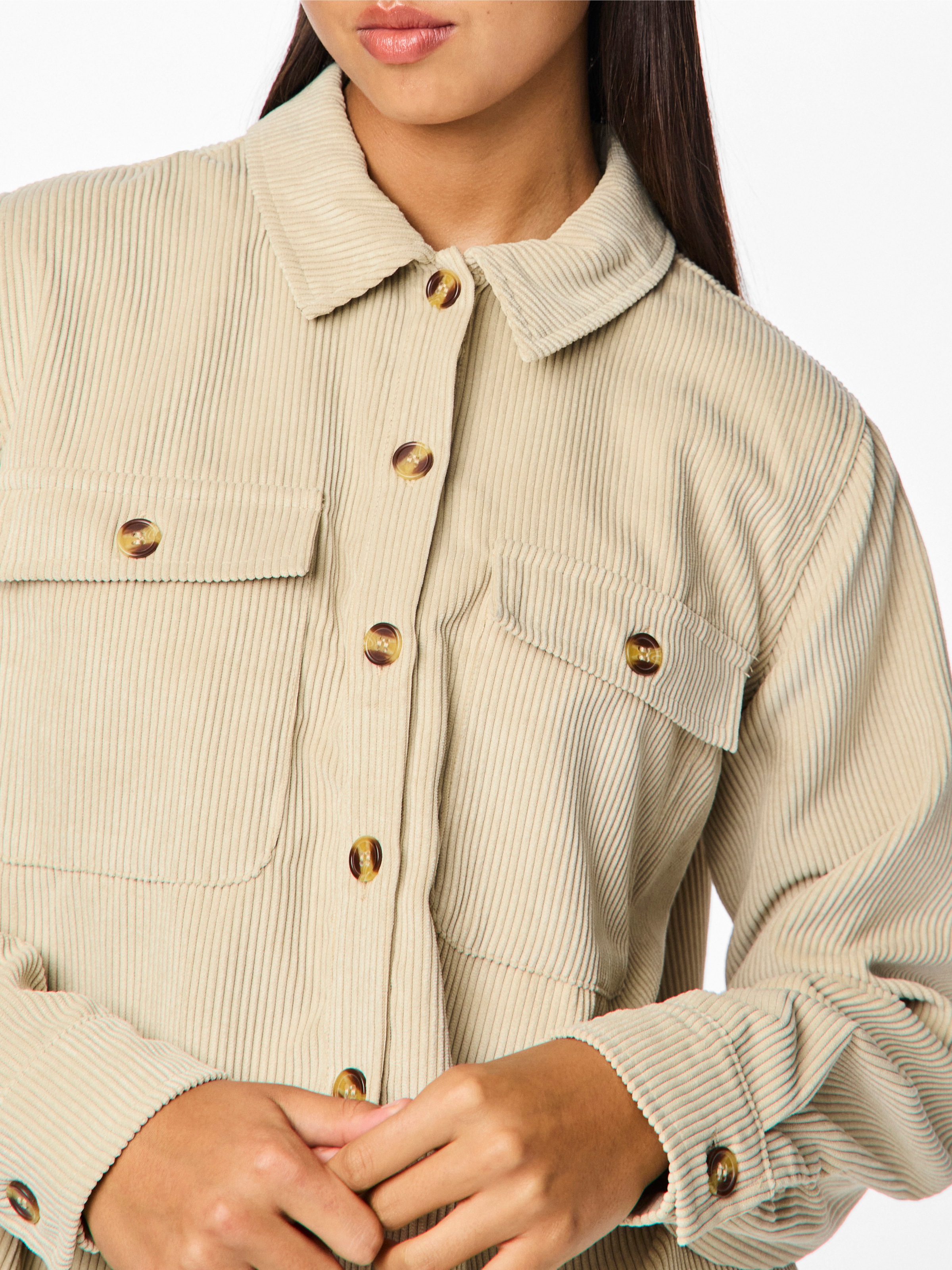 pieces Hemdbluse "PCEFFI LS SHIRT WVN NOOS" Materialmix, loose fit günstig online kaufen