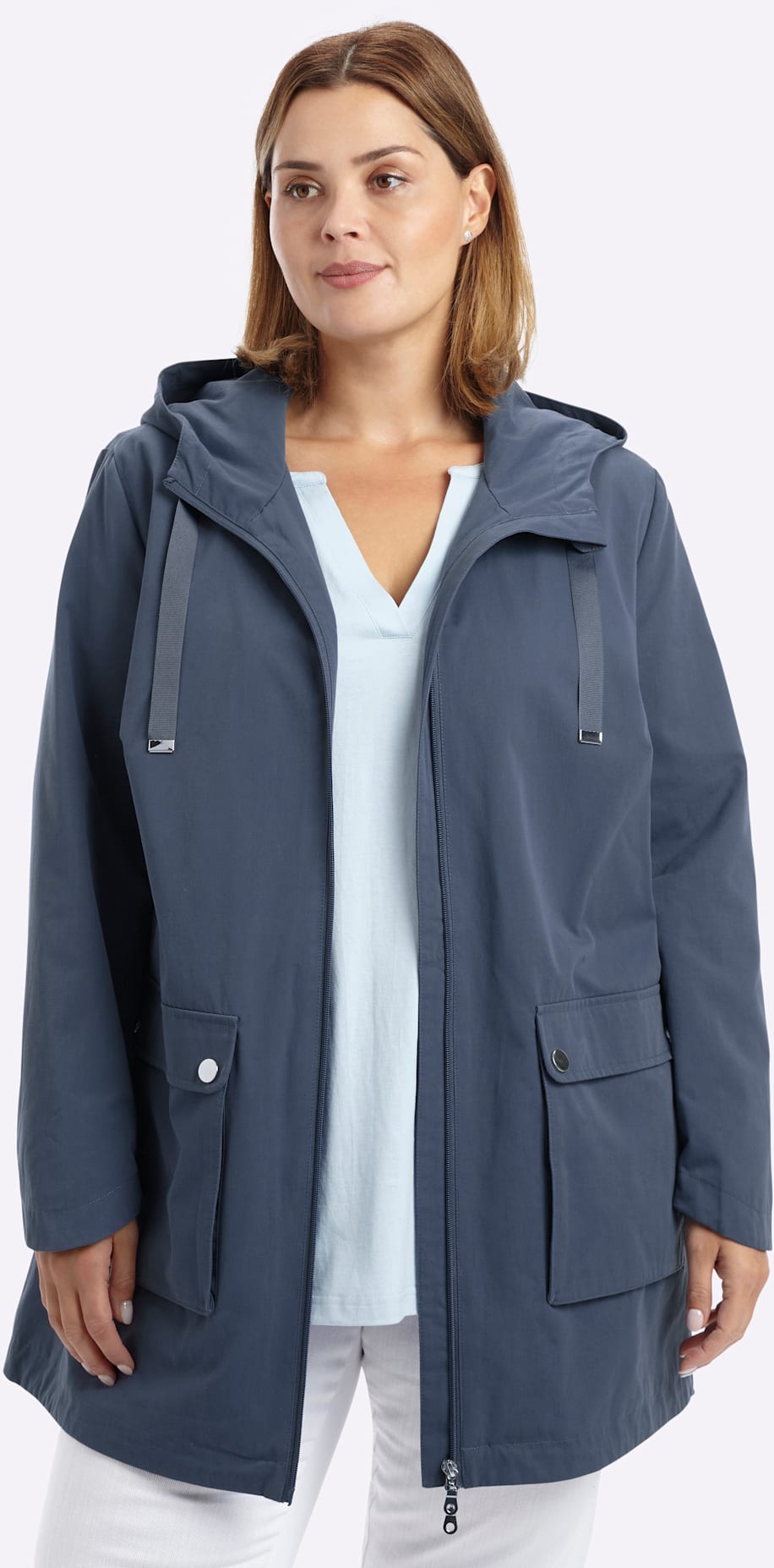 Sheego Langjacke mit Kapuze