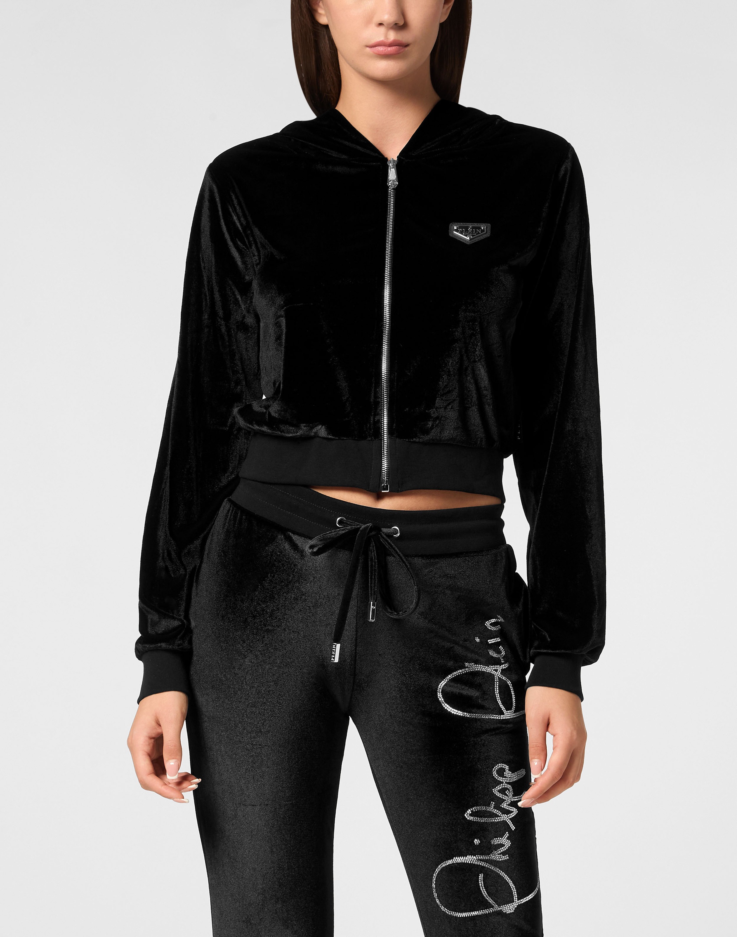 PHILIPP PLEIN Kapuzensweatjacke »Signature Mit Schmucksteinen«